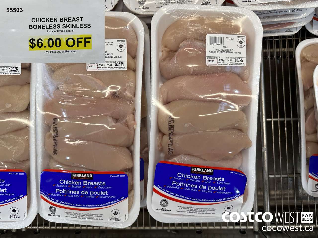 55503 CHICKEN BREASTS BONELESS SKINLESS ($6.00 INSTANT SAVINGS)