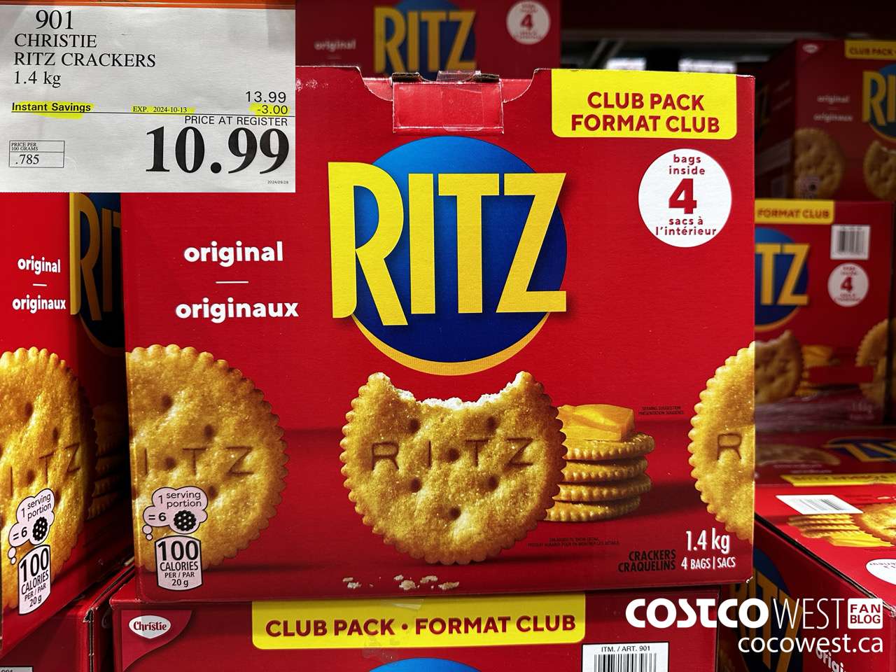 901 CHRISTIE RITZ CRACKERS 1.4 kg ($3.00 INSTANT SAVINGS EXPIRES ON 2024-10-13) $10.99