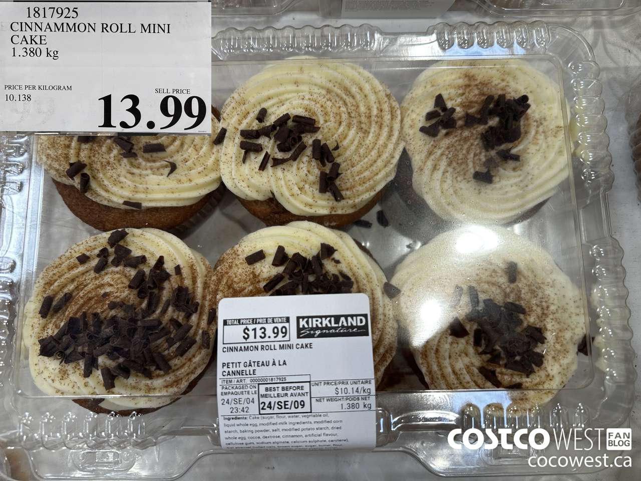 1817925 CINNAMMON ROLL MINI CAKE 1.380KG $13.99
