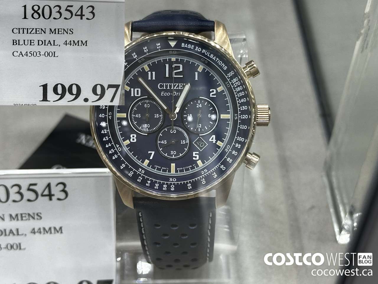 1803543 CITIZEN MENS BLUE DIAL, 44MM CA4503-00L $199.97