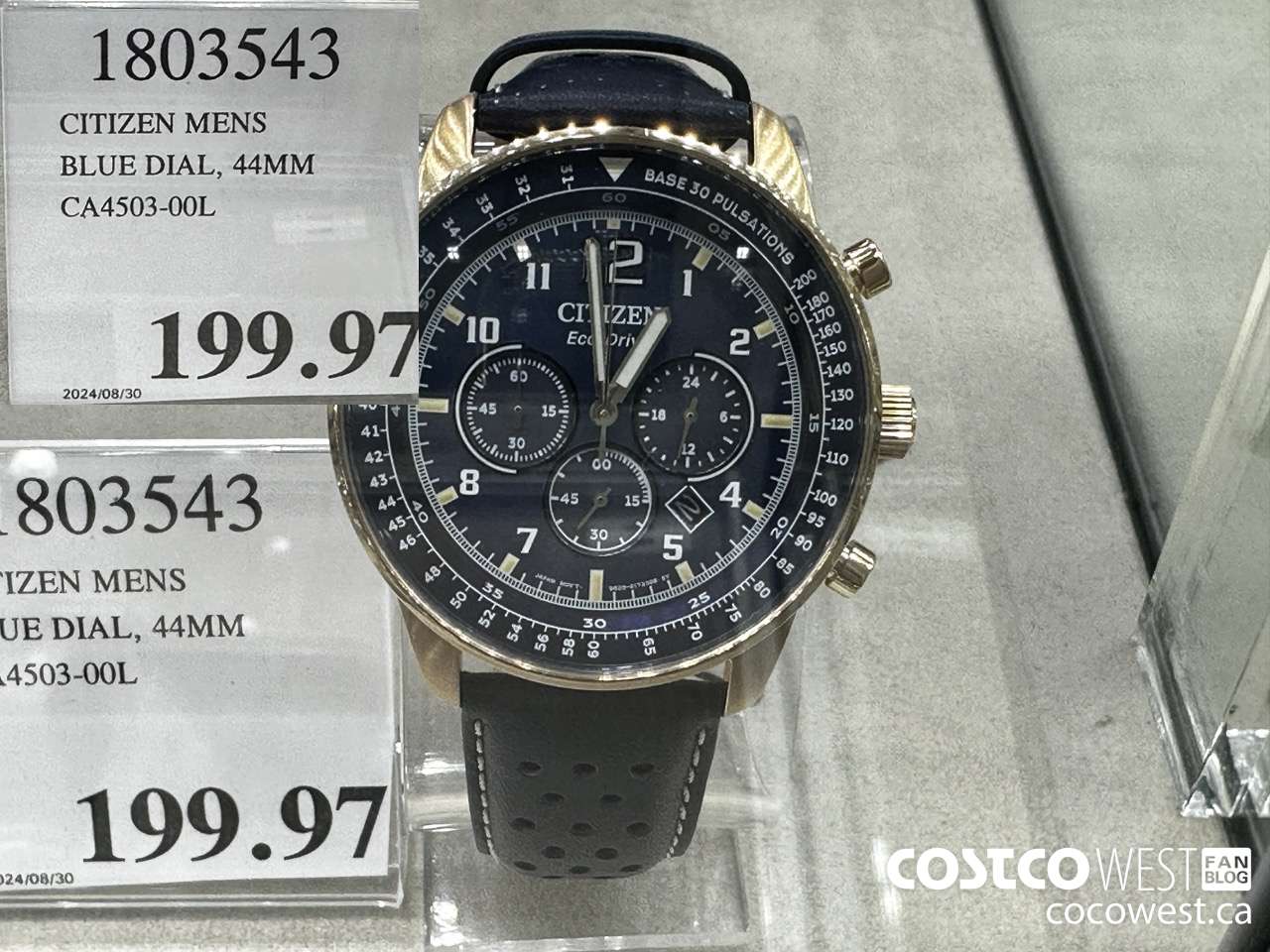 1803543 CITIZEN MENS BLUE DIAL, 44MM CA4503-00L $199.97