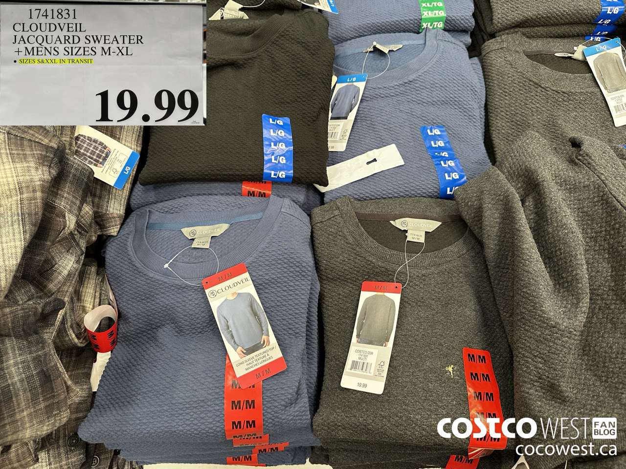 1741831 CLOUDVEIL JAQUARD SWEATER MENS SIZES M-XL $19.99