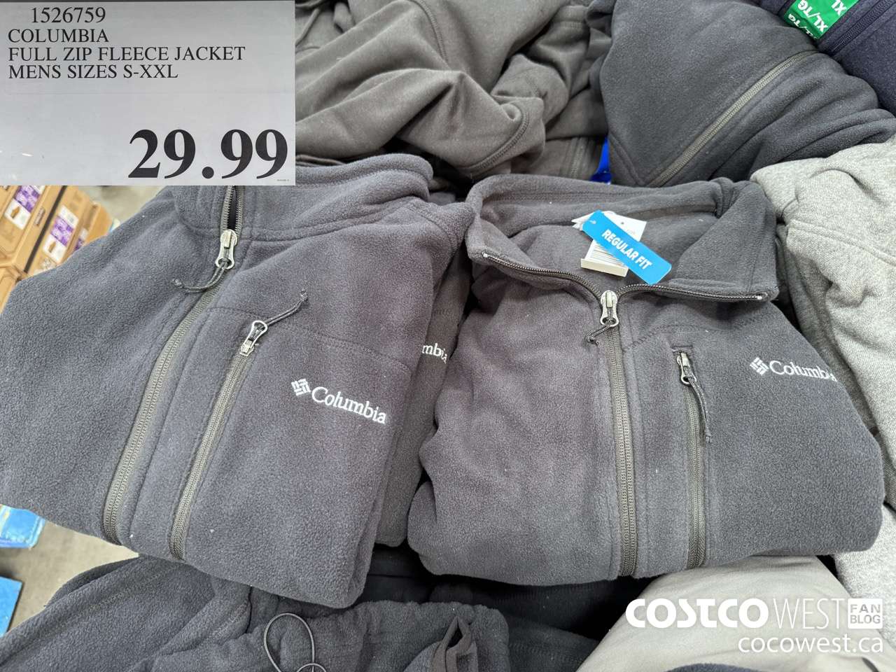 1526759 COLUMBIA FULL ZIP FLEECE JACKET MENS SIZES S-XXL $29.99