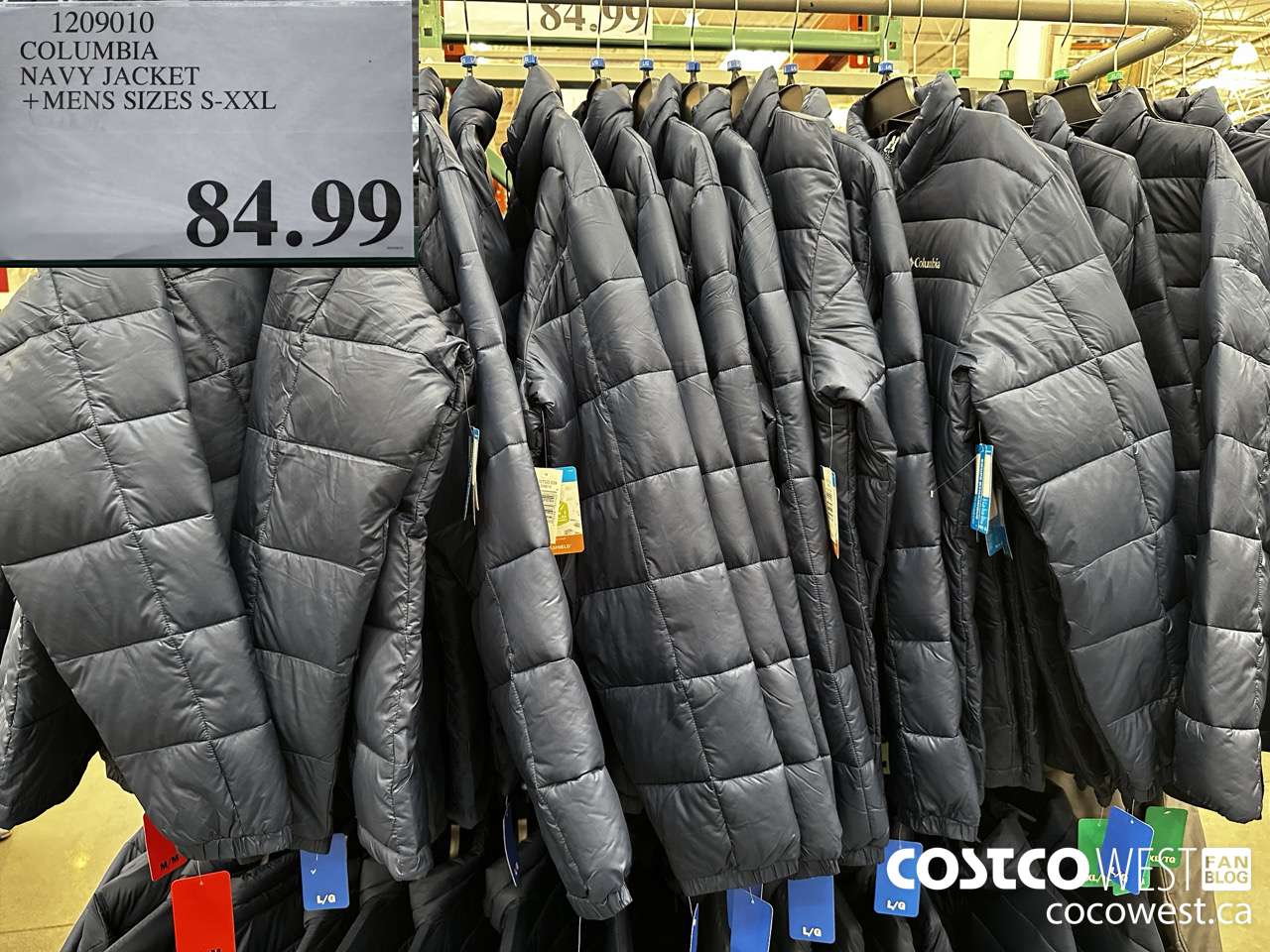 1209010 COLUMBIA NAVY JACKET MENS SIZES S-XXL $84.99