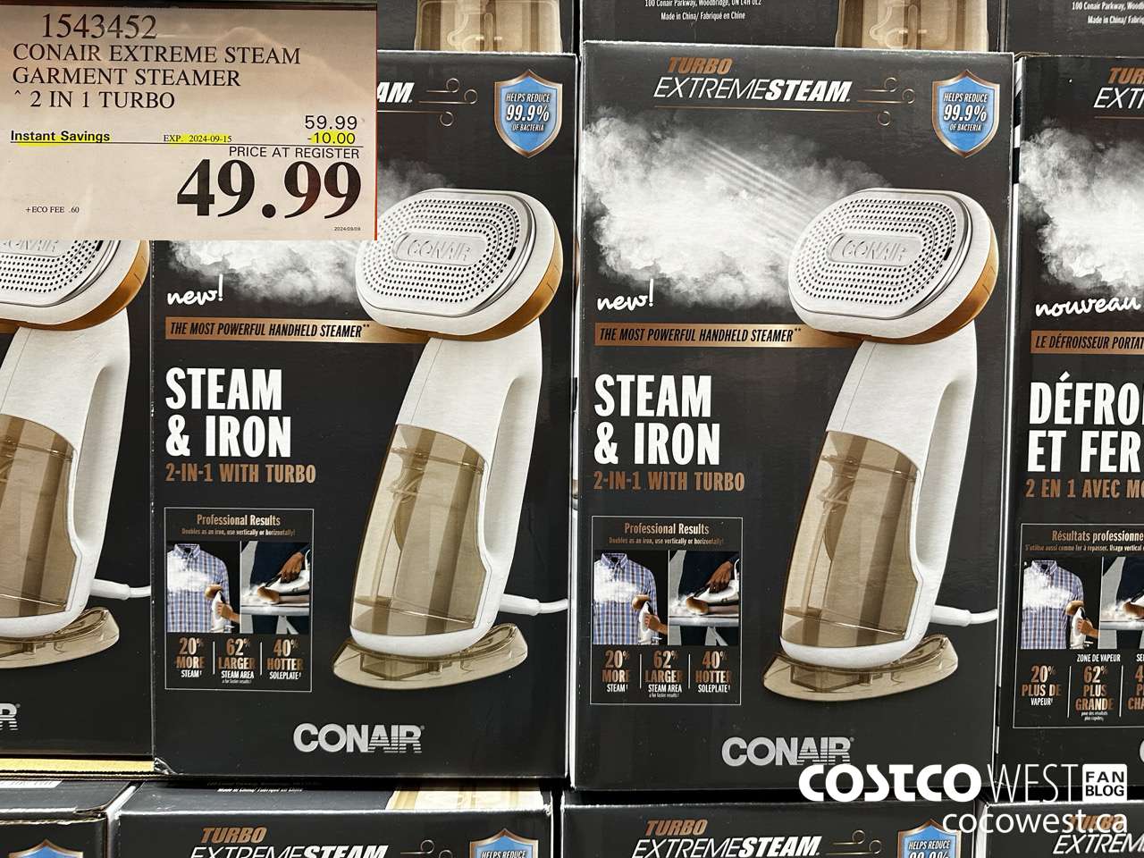 1543452 CONAIR TURBO EXTREME STEAM GARMENT STEAMER 2 IN 1 TURBO ($10.00 INSTANT SAVINGS EXPIRES ON 2024-09-15) $49.99