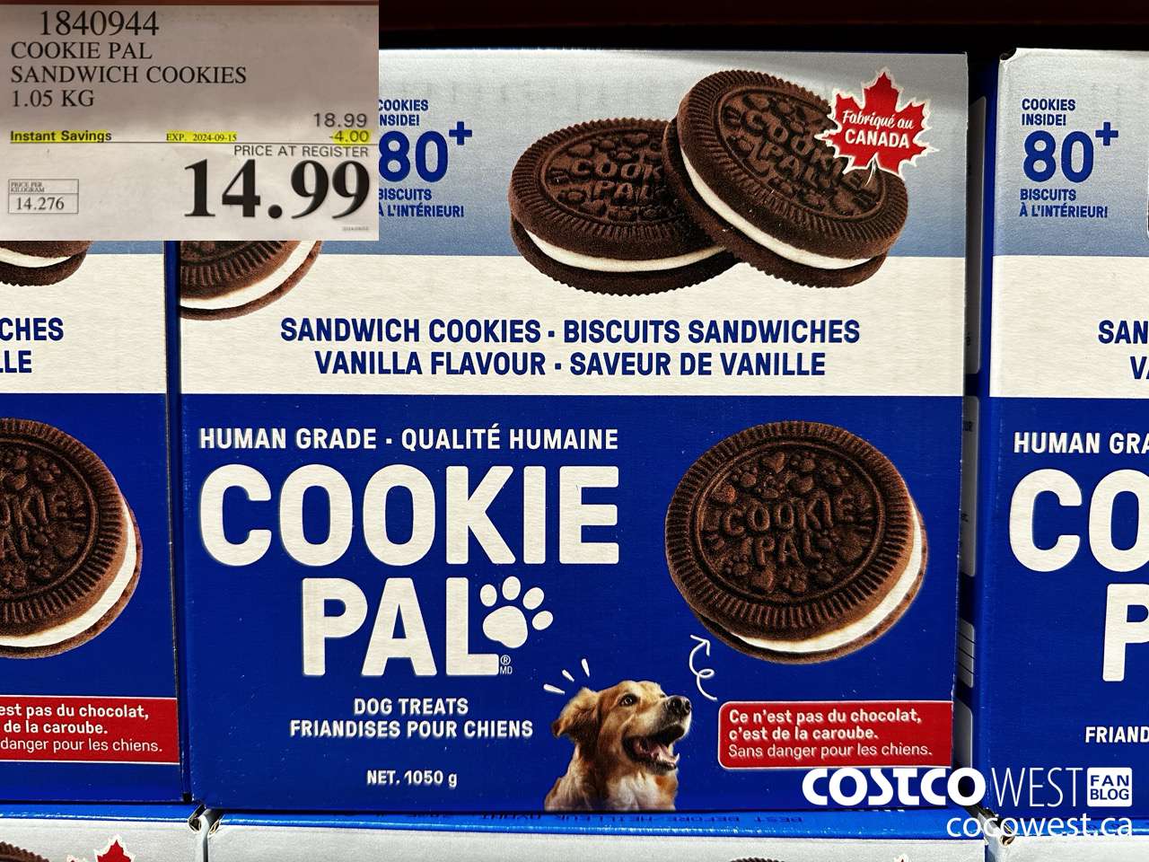 1840944 COOKIE PAL SANDWICH COOKIES 1.05 KG ($4.00 INSTANT SAVINGS EXPIRES ON 2024-09-15) $14.99