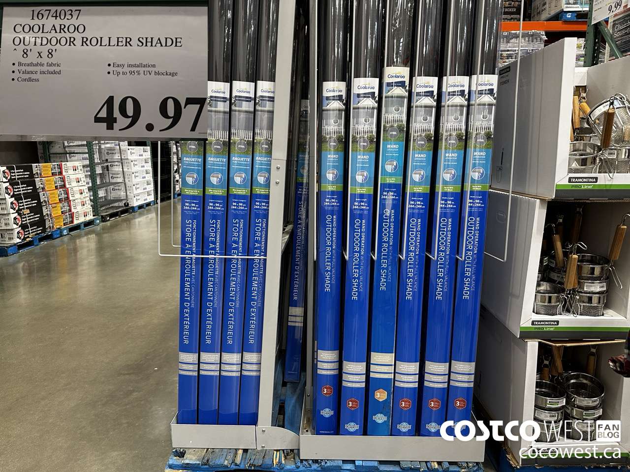 1674037 COOLAROO OUTDOOR ROLLER SHADE 8' X 8' $49.97