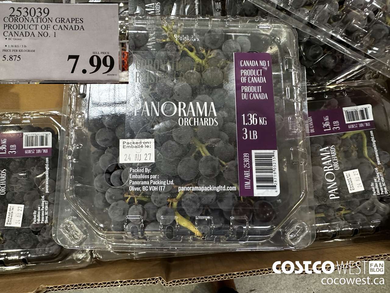 253039 CORONATION GRAPES PRODUCT OF CANADA CANADA NO. 1 $7.99