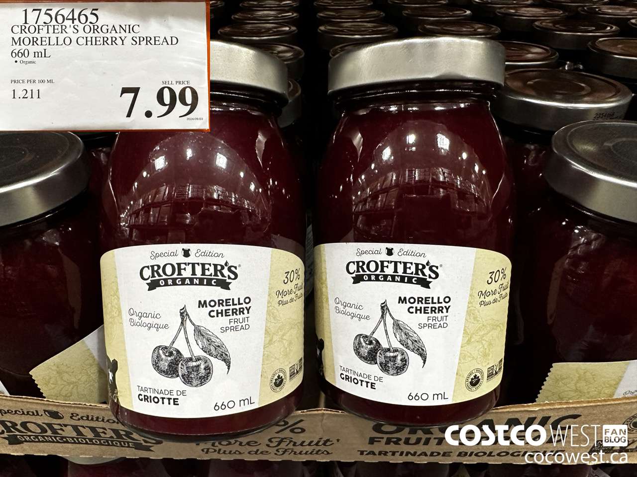 1756465 CROFTER'S ORGANIC MORELLO CHERRY SPREAD 660 ML $7.99