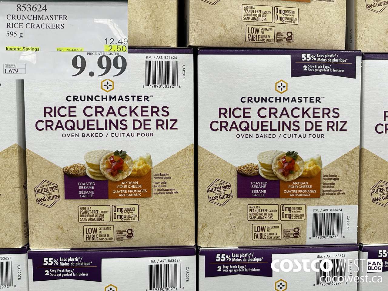 853624 CRUNCHMASTER RICE CRACKERS 595 g ($2.50 INSTANT SAVINGS EXPIRES ON 2024-09-08) $9.99