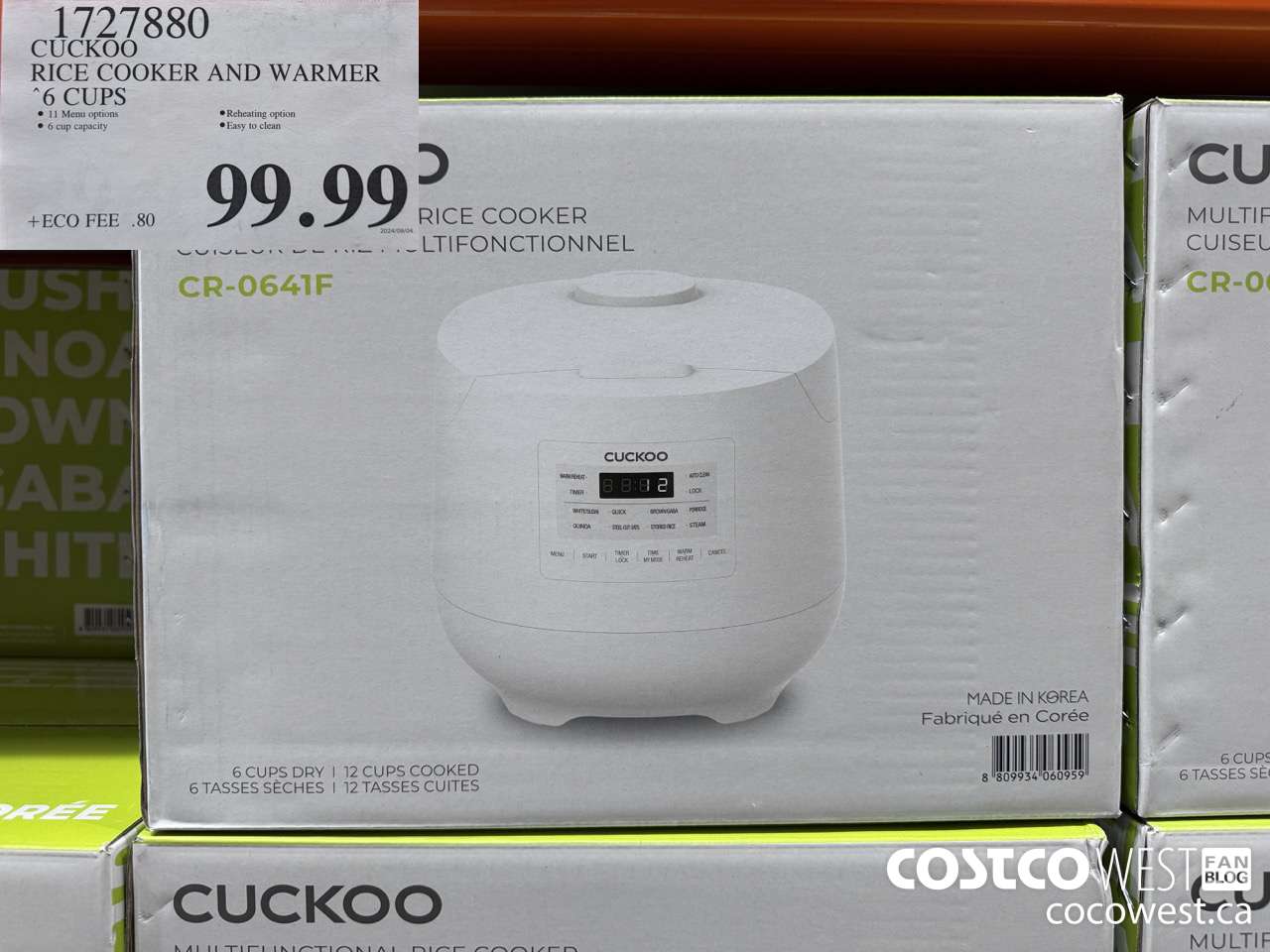 1727880 CUCKOO RICE COOKER AND WARMER 6 CUPS $99.99