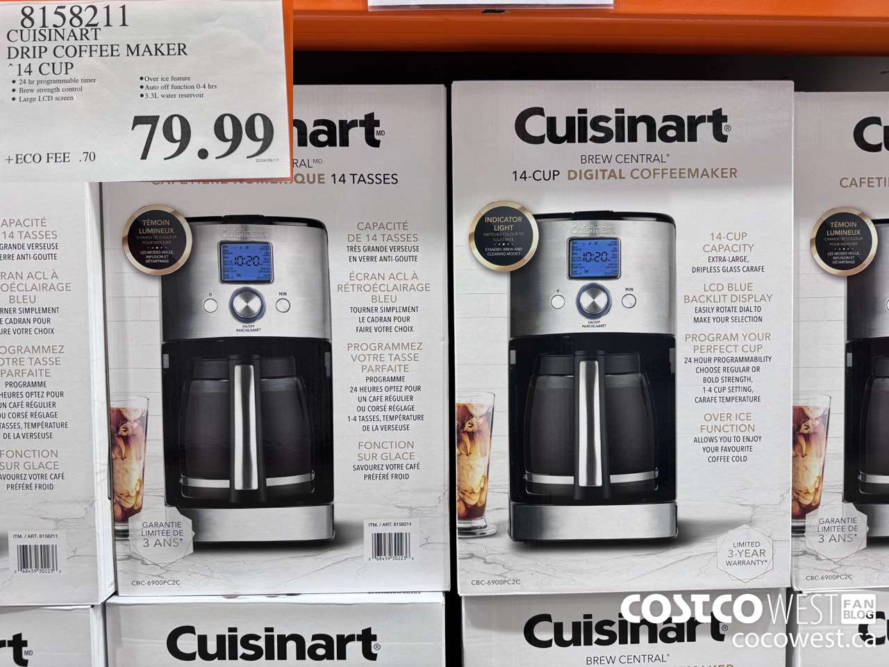 8158211 CUISINART DRIP COFFEE MAKER 14 CUP $79.99