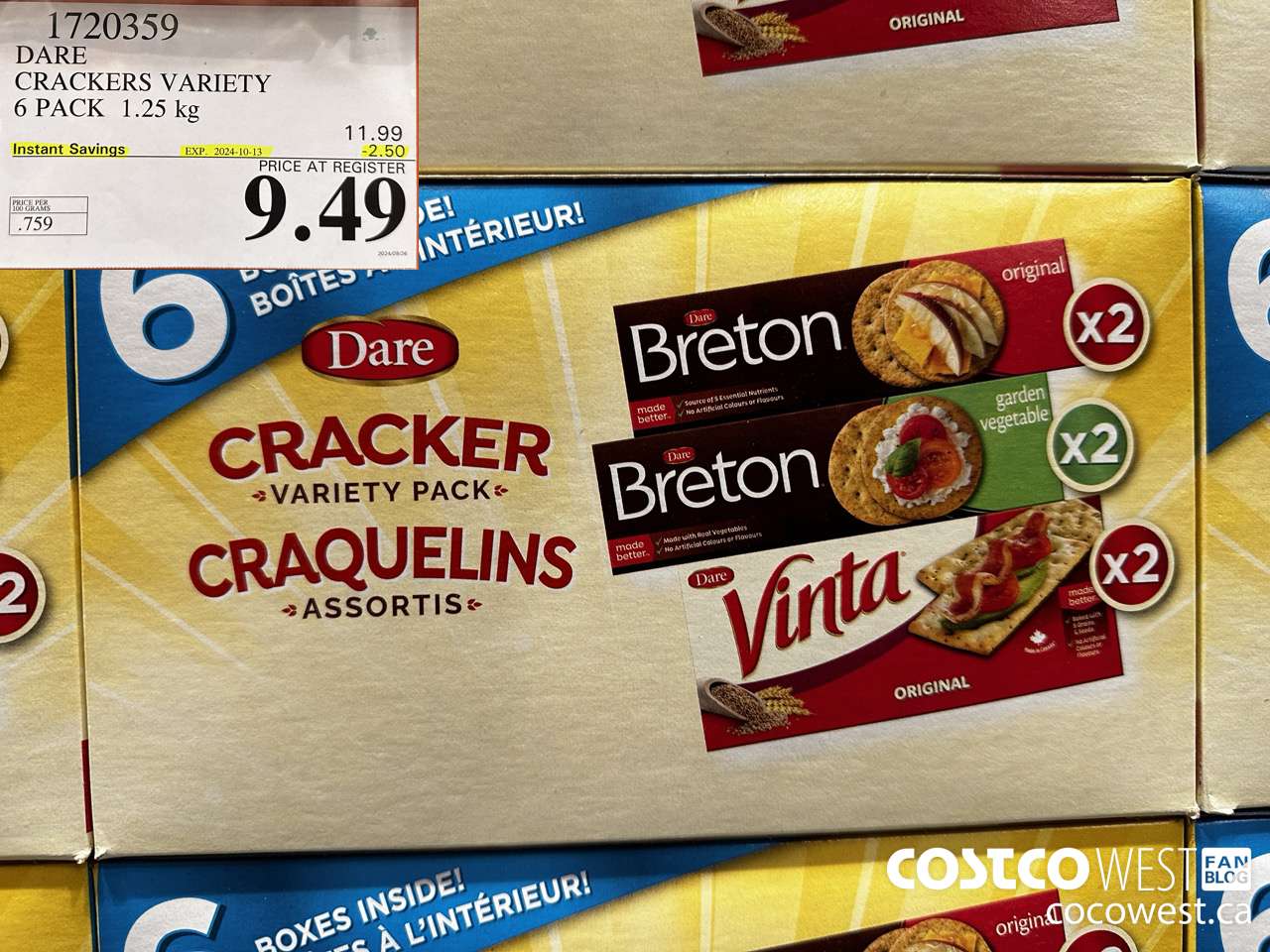 1720359 DARE CRACKERS VARIETY 6 PACK 1.25 KG ($2.50 INSTANT SAVINGS EXPIRES ON 2024-10-13) $9.49