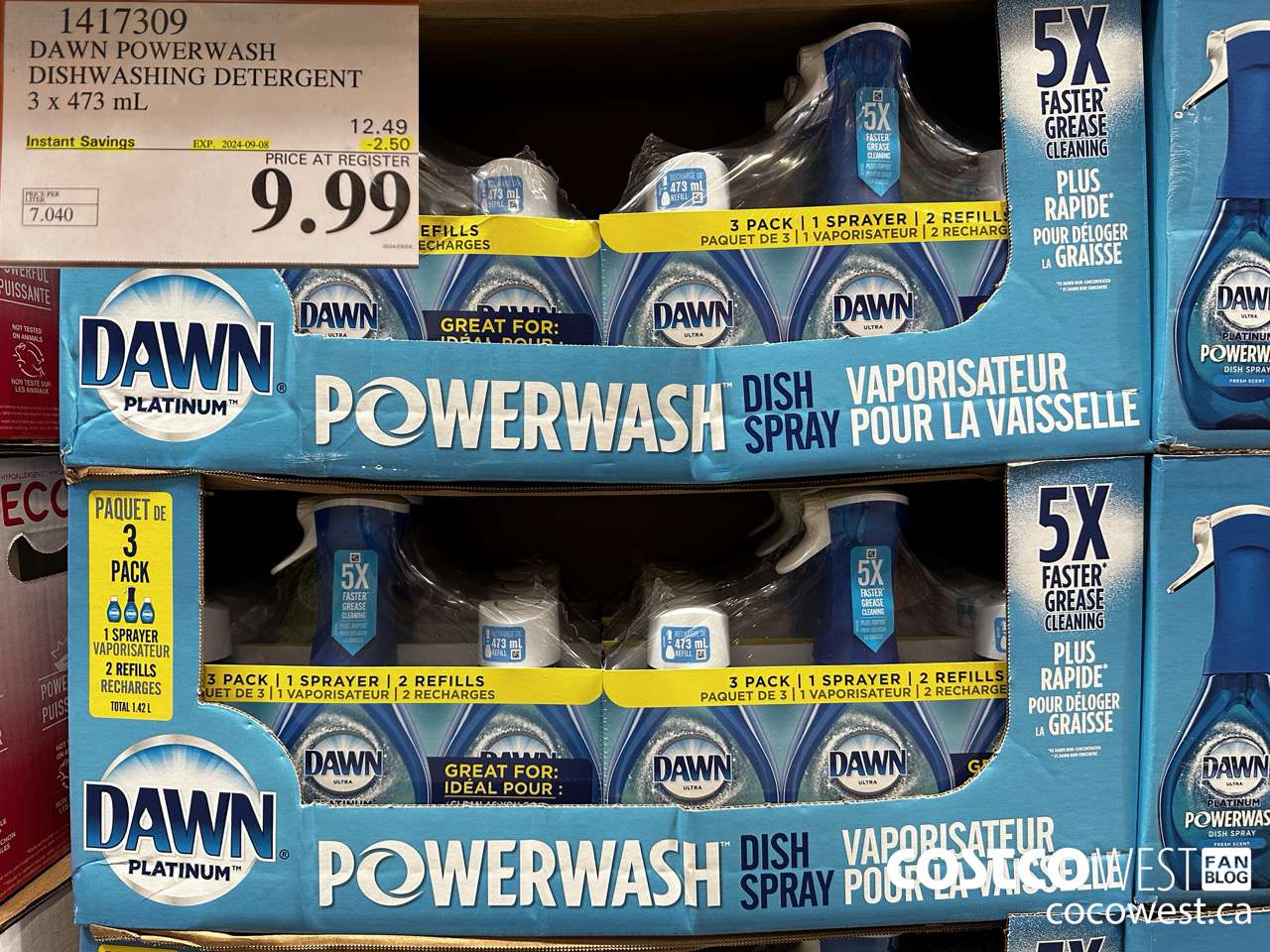 1417309 DAWN POWERWASH DISHWASHING DETERGENT 3 x 473 mL ($2.50 INSTANT SAVINGS EXPIRES ON 2024-09-08) $9.99