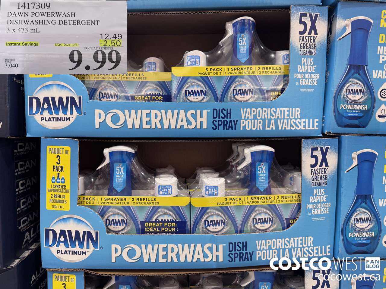 1417309 DAWN POWERWASH DISHWASHING DETERGENT 3 x 473 mL ($2.50 INSTANT SAVINGS EXPIRES ON 2024-10-27) $9.99