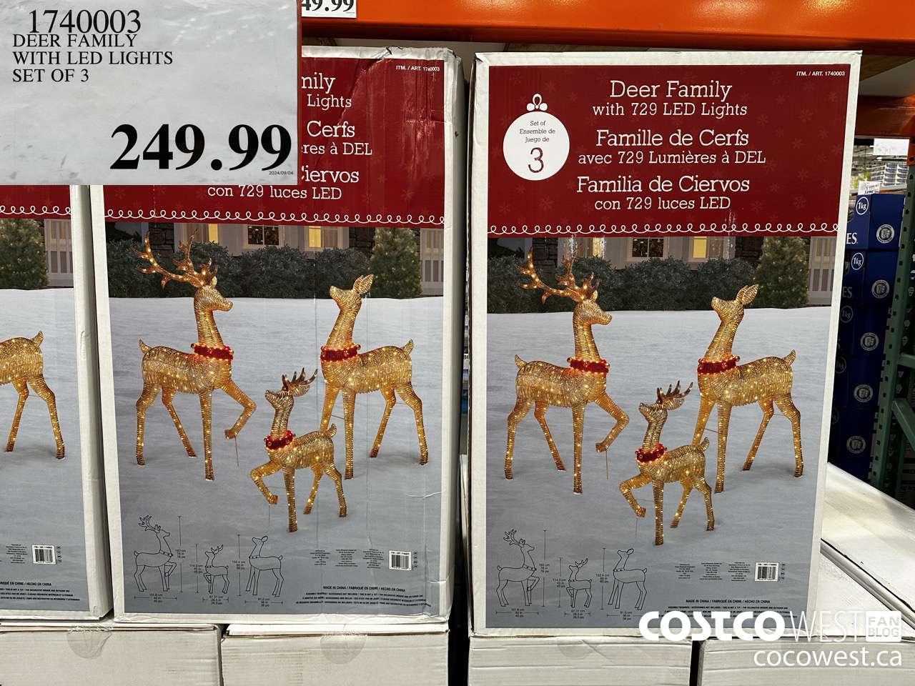 1740003 DEER FAMILY WITH LED LIGHTS SET OF 3 $249.99