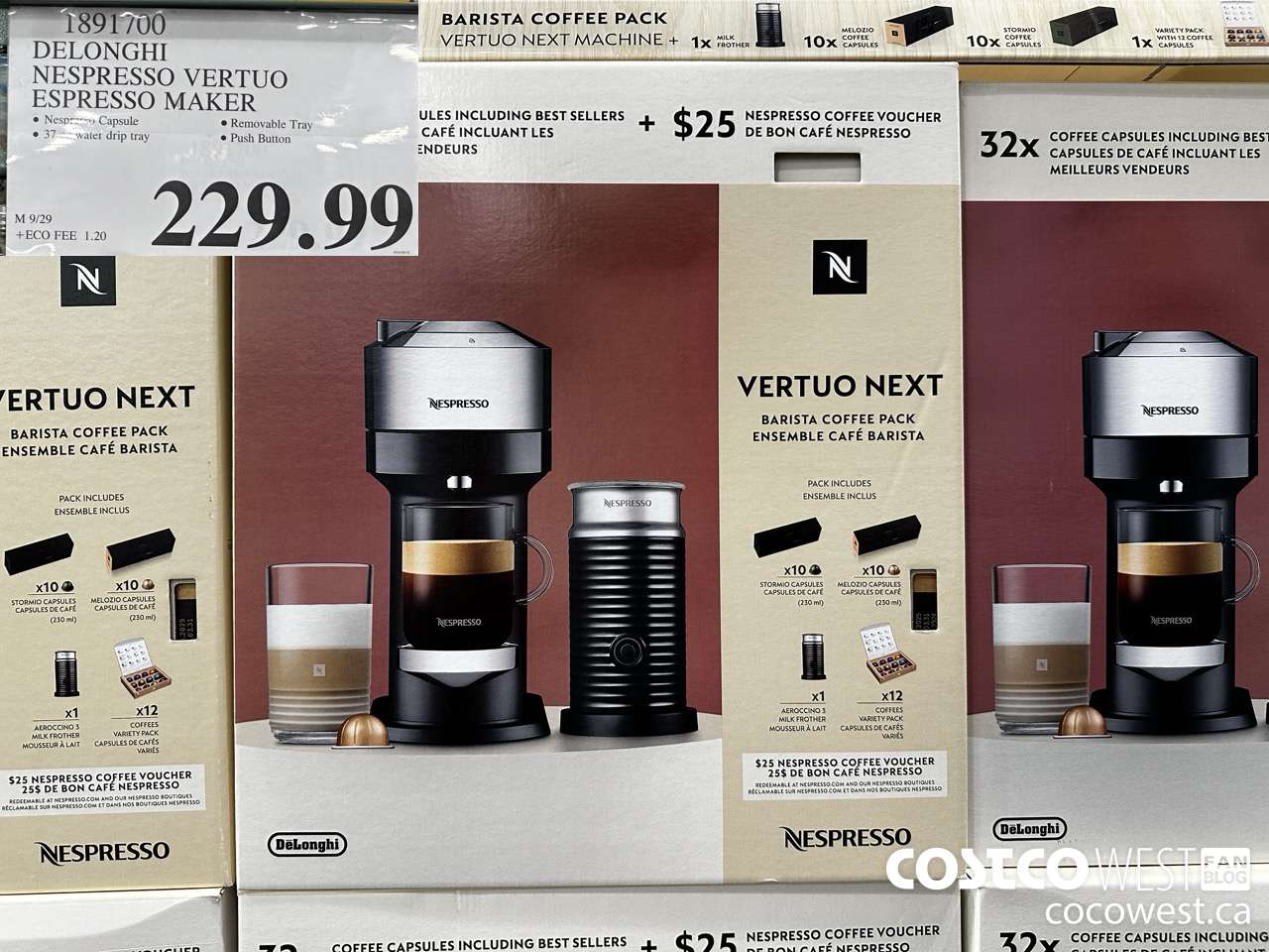 1891700 DELONGHI NESPRESSO VERTUO ESPRESSO MAKER $229.99