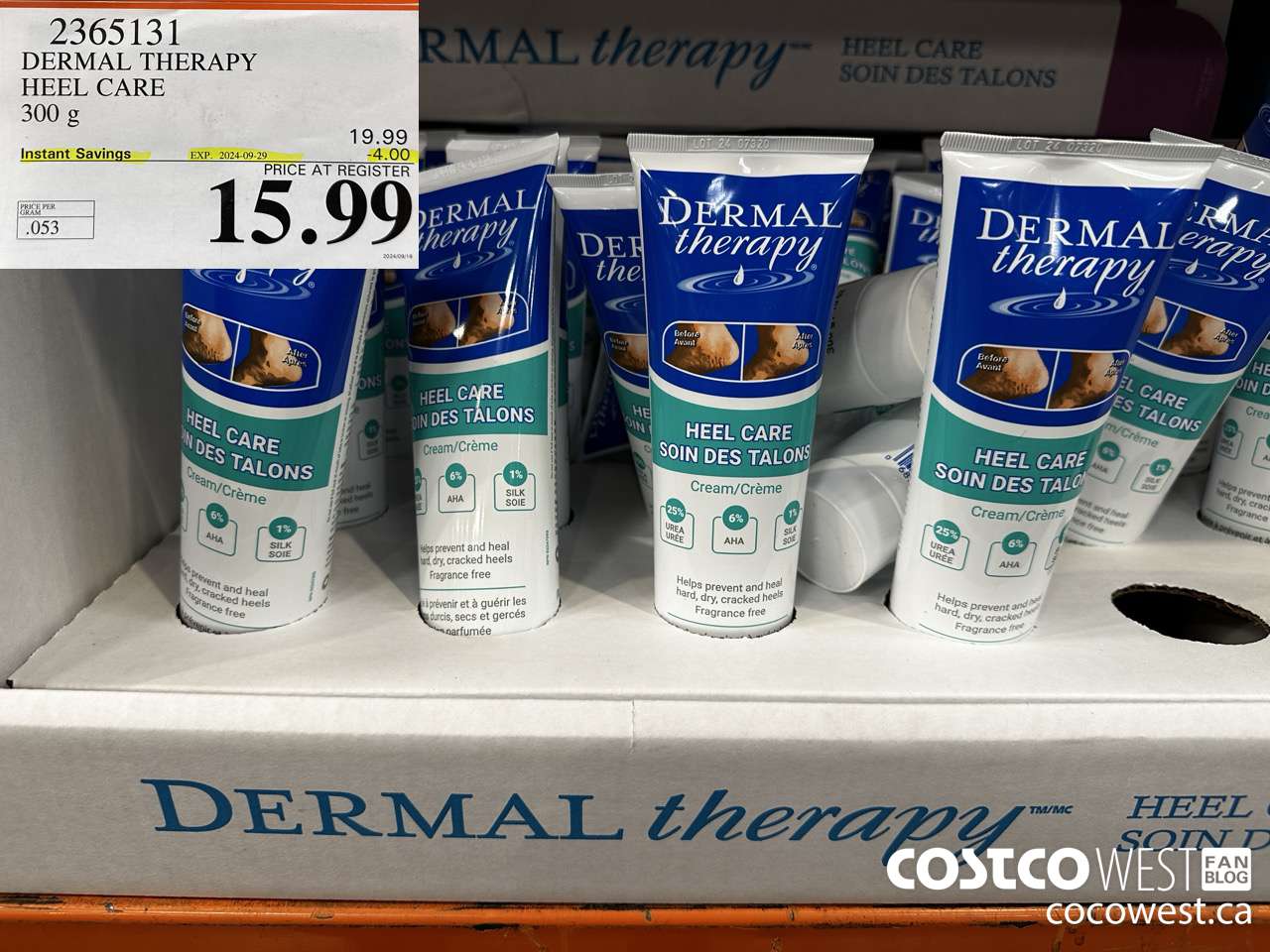 2365131 DERMAL THERAPY HEEL CARE 300G ($4.00 INSTANT SAVINGS EXPIRES ON 2024-09-29) $15.99