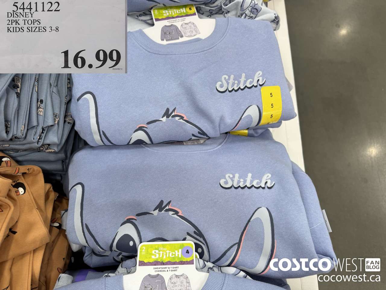 5441122 DISNEY 2PK TOPS KIDS SIZES 3-8 $16.99