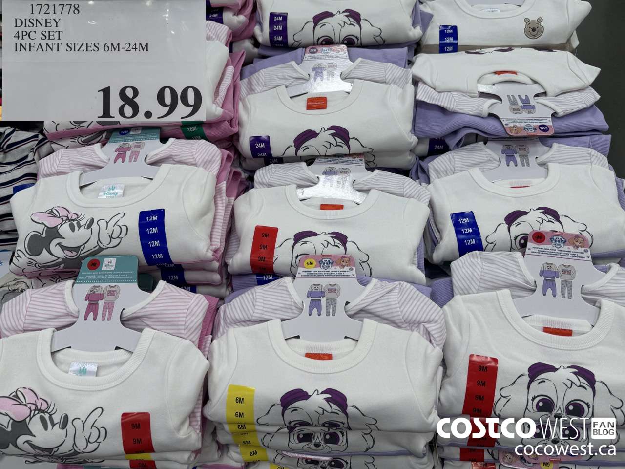 1721778 DISNEY 4PC SET INFANT SIZES 6M-24M $18.99
