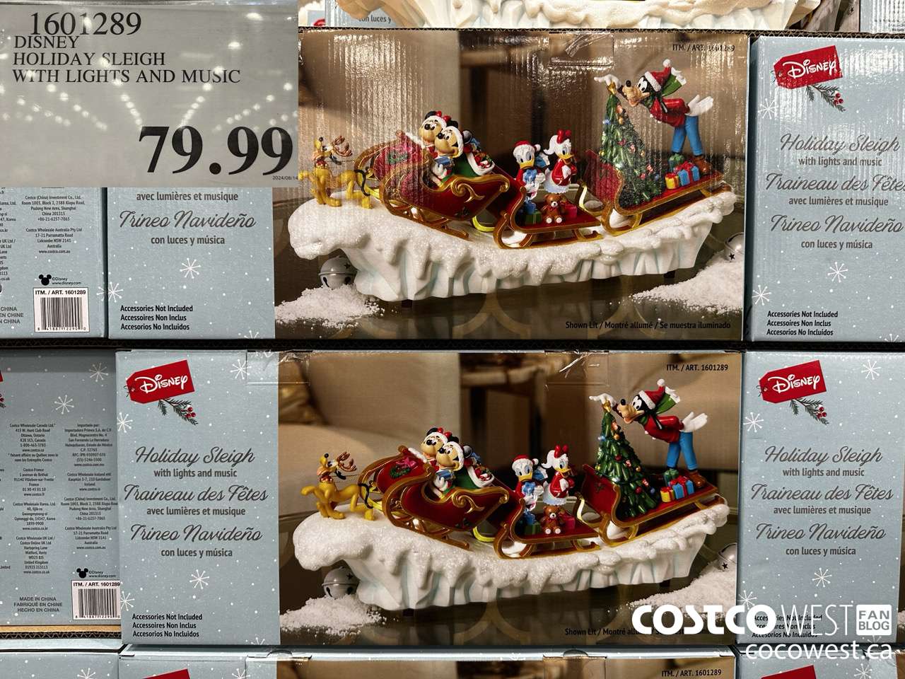 1601289 DISNEY HOLIDAY SLEIGH WITH LIGHTS AND MUSIC $79.99