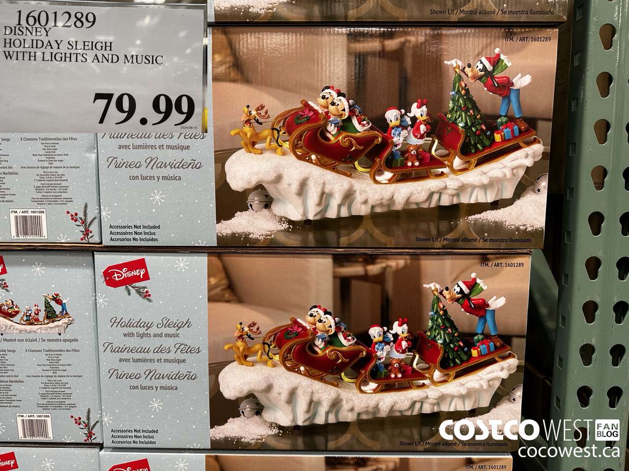 1601289 DISNEY HOLIDAY SLEIGH WITH LIGHTS AND MUSIC $79.99