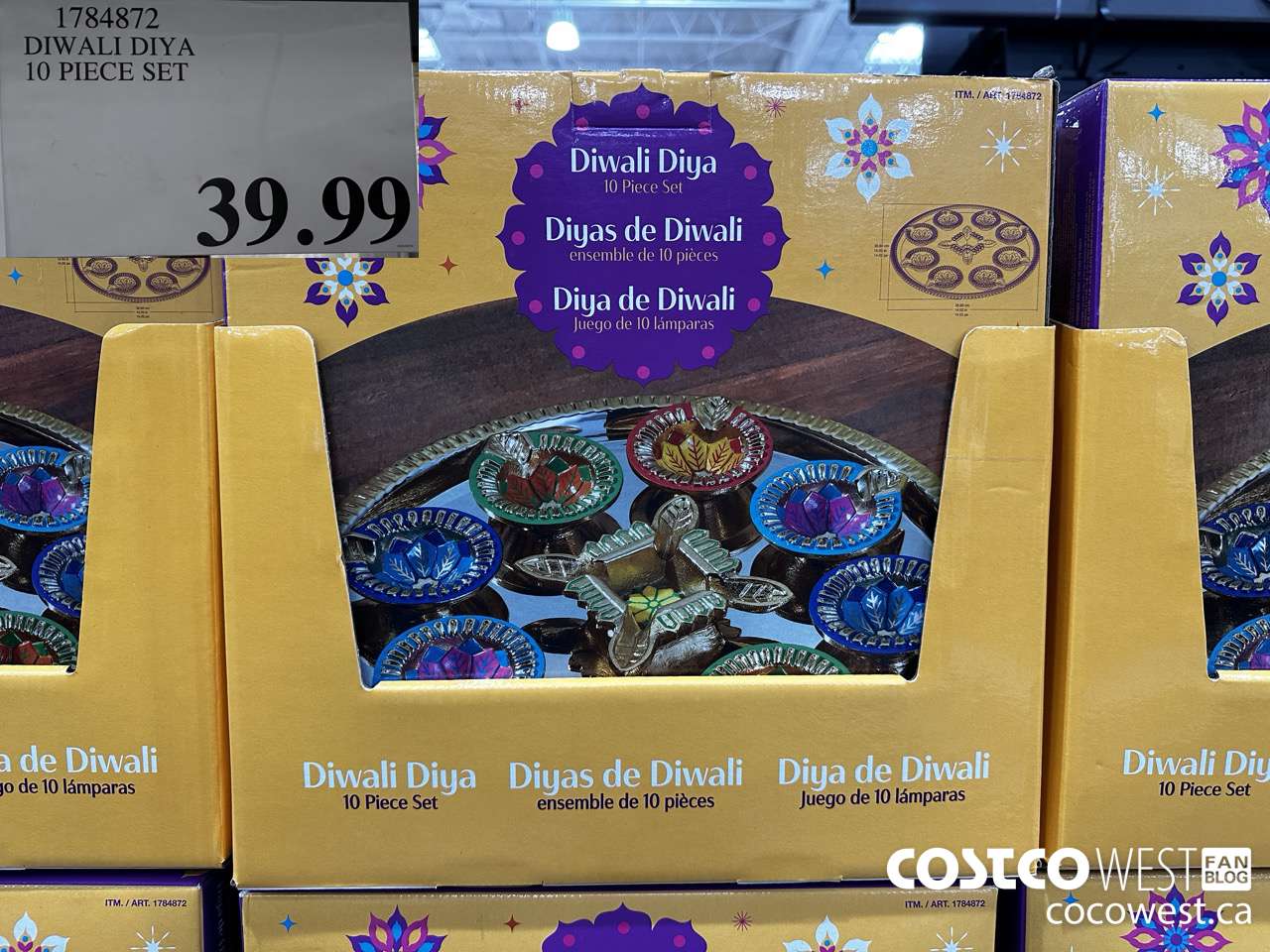 1784872 DIWALI DIYA 10 PIECE SET $39.99