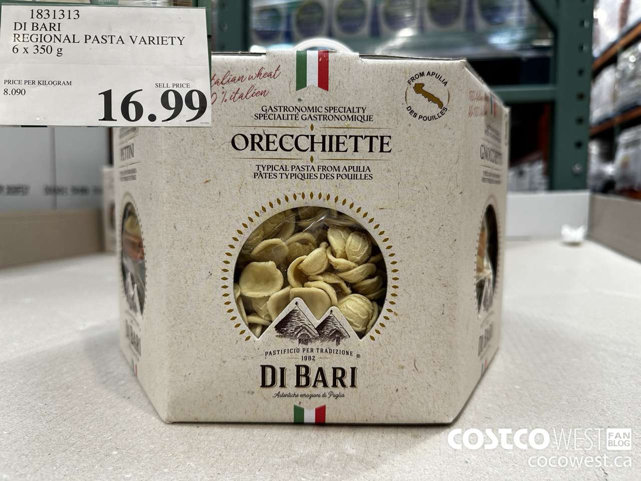 1831313 DI BARI PASTA GIFT SET 6 X 350G $16.99