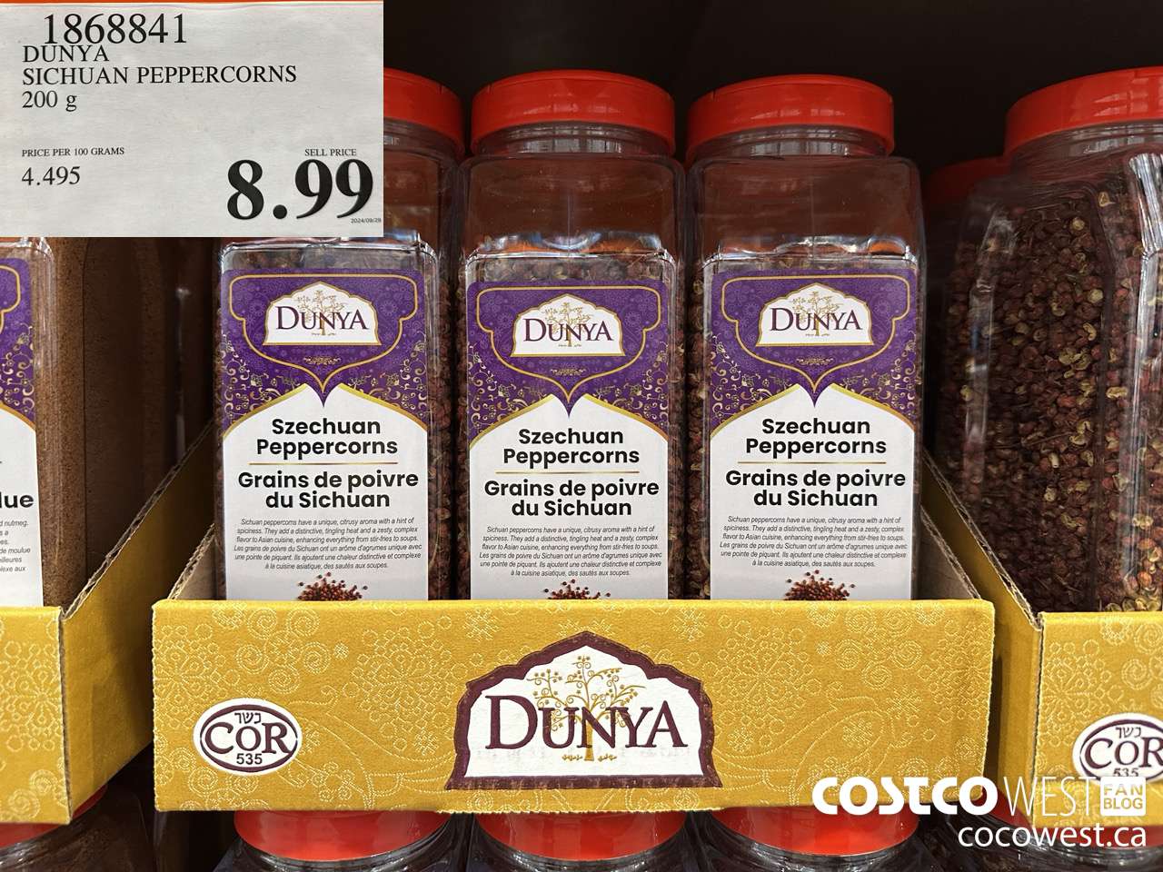1868841 DUNYA SICHUAN PEPPERCORNS 200G $8.99