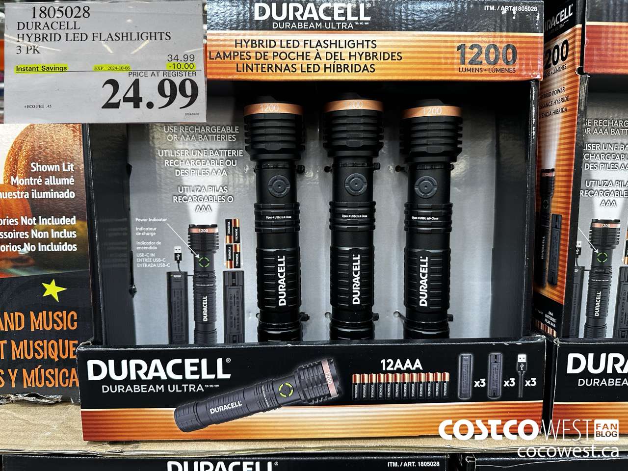 1805028 DURACELL HYBRID LED FLASHLIGHTS 3 PK ($10.00 INSTANT SAVINGS EXPIRES ON 2024-10-06) $24.99