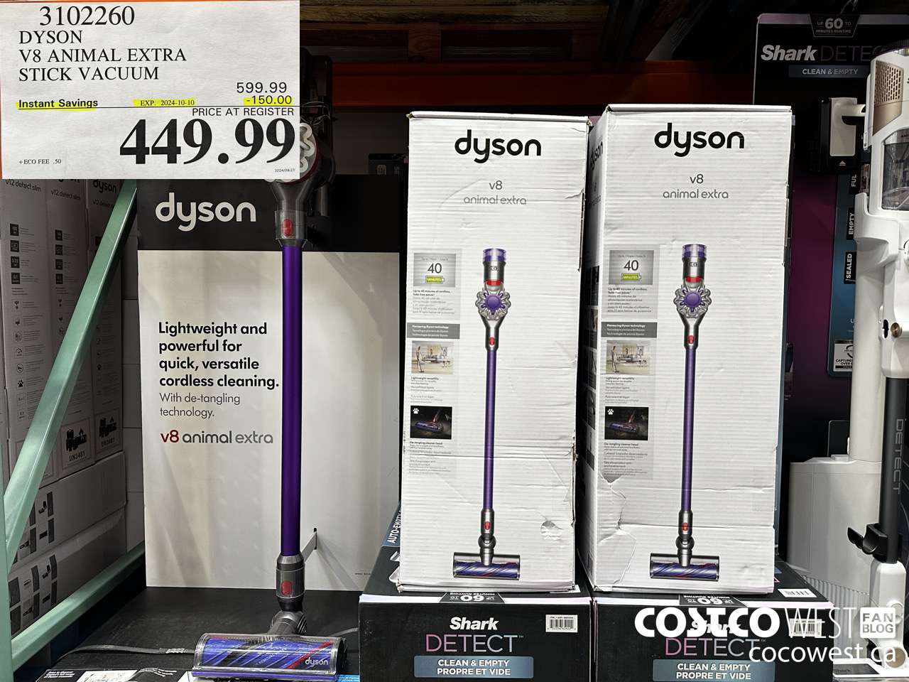 3102260 DYSON V8 ANIMAL EXTRA CORD-FREE VACUUM ($150.00 INSTANT SAVINGS EXPIRES ON 2024-10-10) $449.99