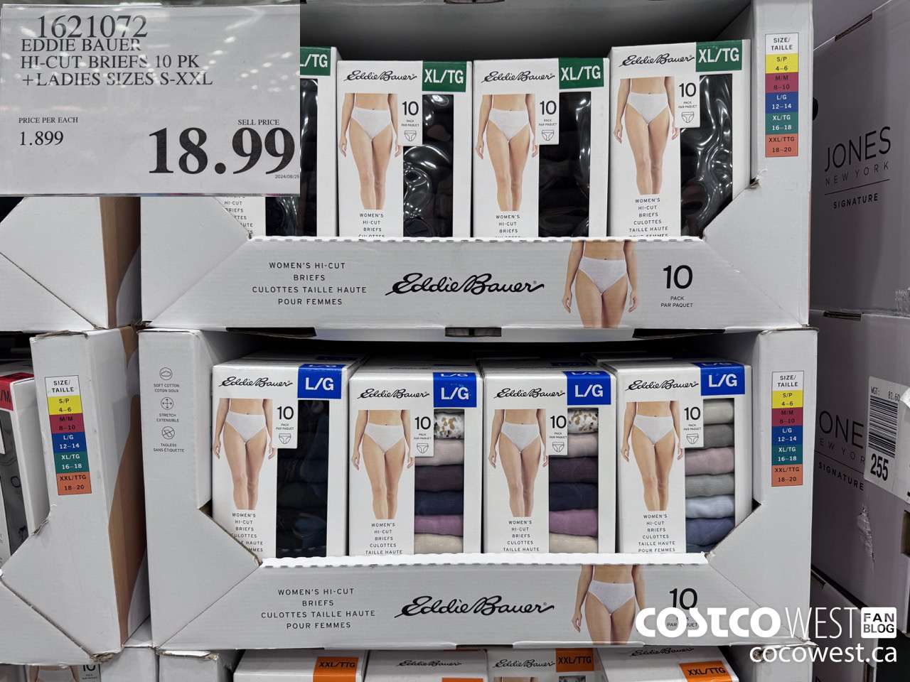 1621072 EDDIE BAUER HI-CUT BRIEF 10PK LADIES SIZES S-XXL $18.99