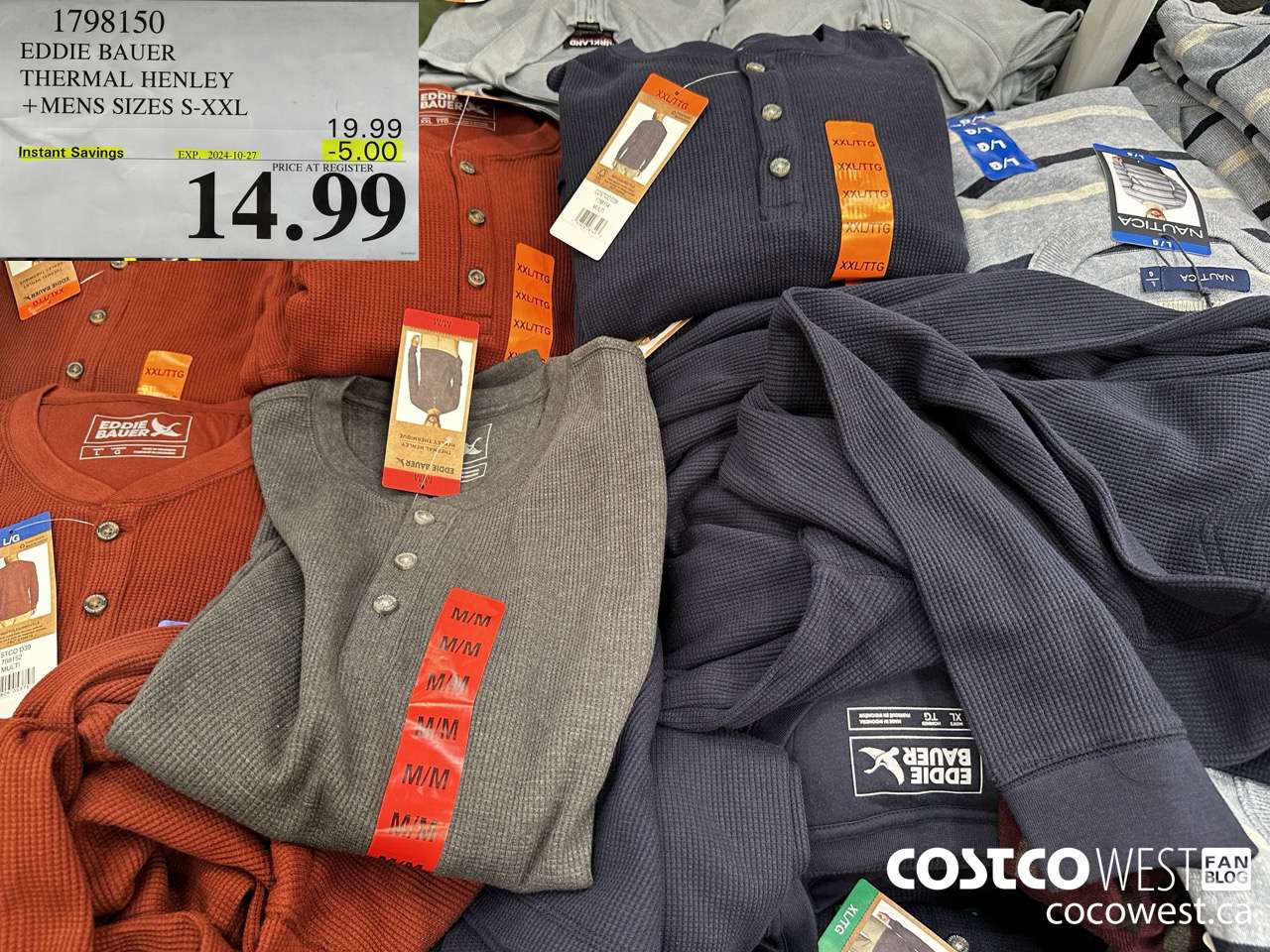 1798150 EDDIE BAUER THERMAL HENLEY MENS SIZES S-XXL ($5.00 INSTANT SAVINGS EXPIRES ON 2024-10-27) $14.99