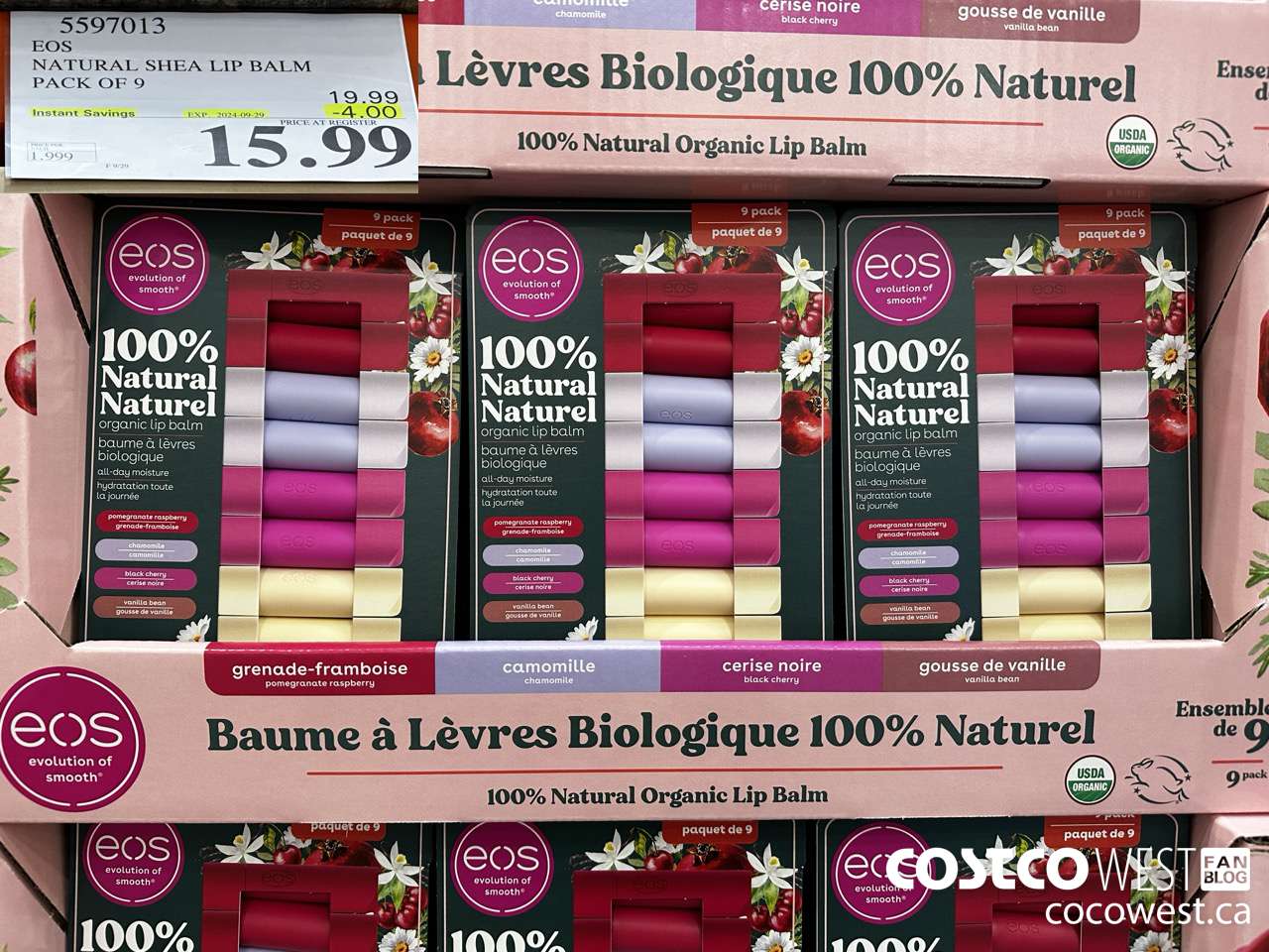 5597013 EOS NATURAL SHEA LIP BALM PACK OF 9 ($4.00 INSTANT SAVINGS EXPIRES ON 2024-09-29) $15.99