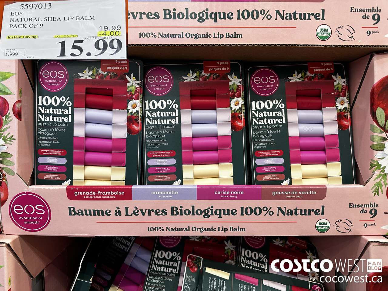 5597013 EOS NATURAL SHEA LIP BALM PACK OF 9 ($4.00 INSTANT SAVINGS EXPIRES ON 2024-09-29) $15.99