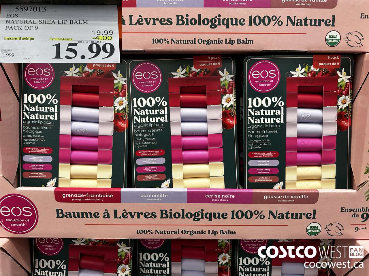 5597013 EOS NATURAL SHEA LIP BALM PACK OF 9 ($4.00 INSTANT SAVINGS EXPIRES ON 2024-09-29) $15.99