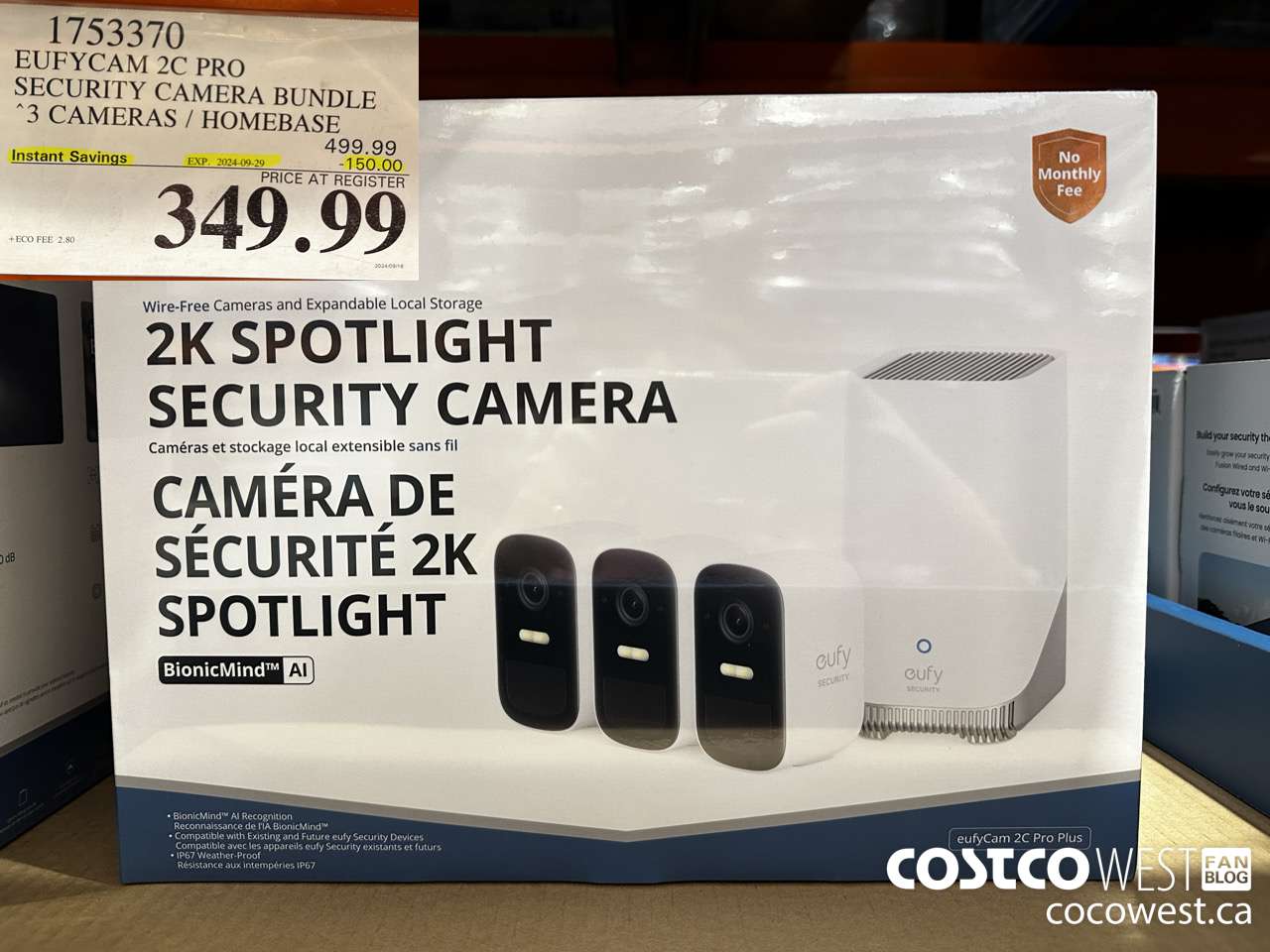 1753370 EUFYCAM 2C PRO SECURITY CAMERA BUNDLE 2 CAMERAS / HOMEBASE ($150.00 INSTANT SAVINGS EXPIRES ON 2024-09-29) $349.99