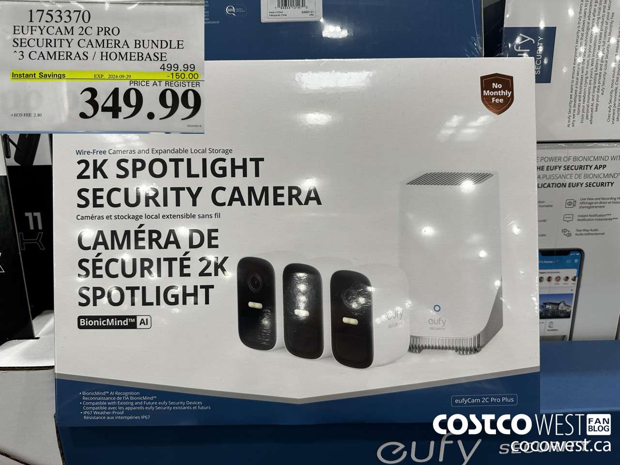 1753370 EUFYCAM 2C PRO SECURITY CAMERA BUNDLE 2 CAMERAS / HOMEBASE ($150.00 INSTANT SAVINGS EXPIRES ON 2024-09-29) $349.99