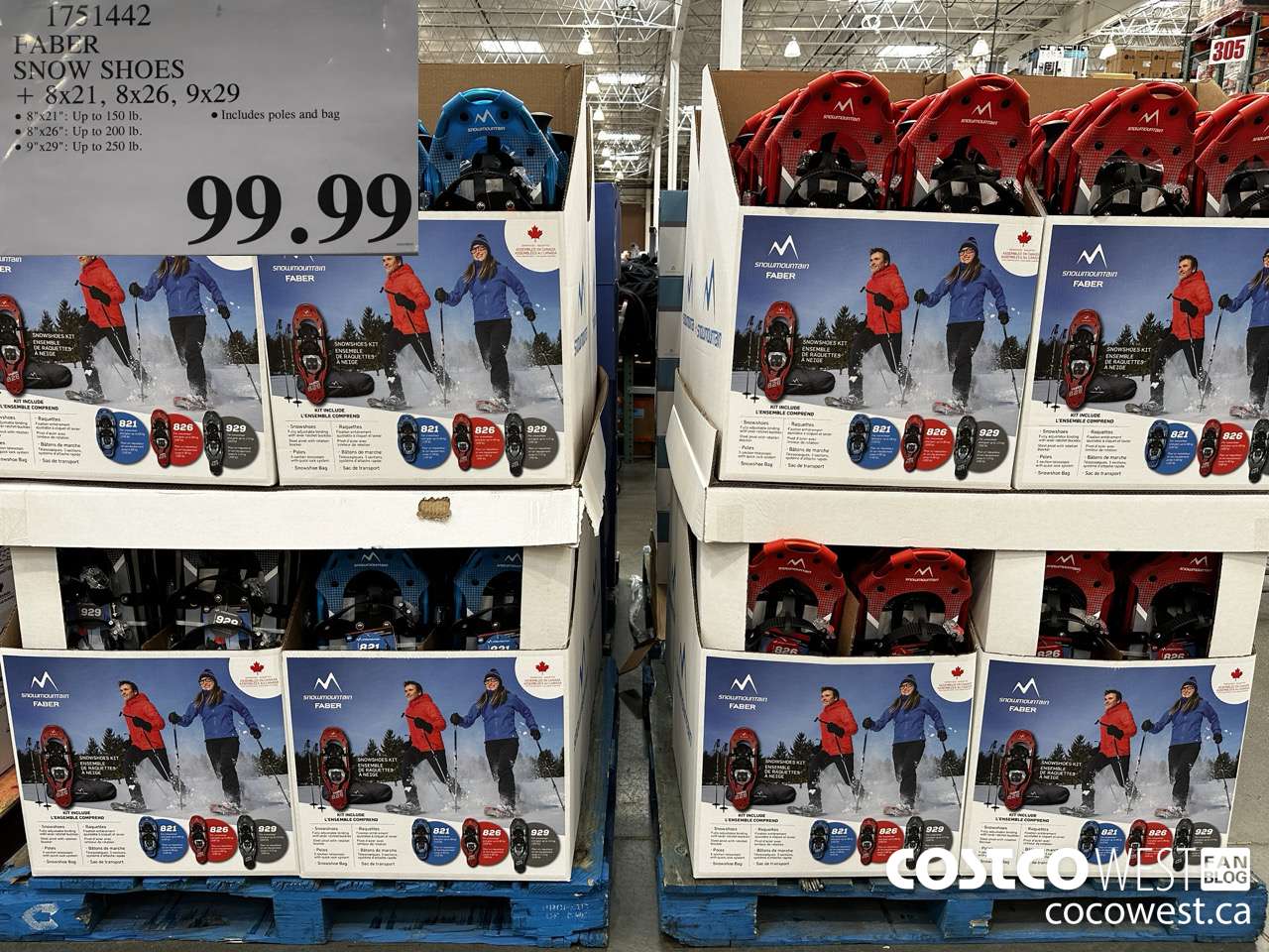 1751442 FABER SNOW SHOES 8X21, 8X26, 9X29 $99.99