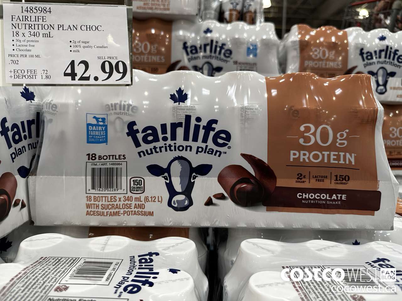 1485984 FAIRLIFE PROTEIN SHAKE CHOCOLATE 11.5 FL OZ/18 PK $42.99