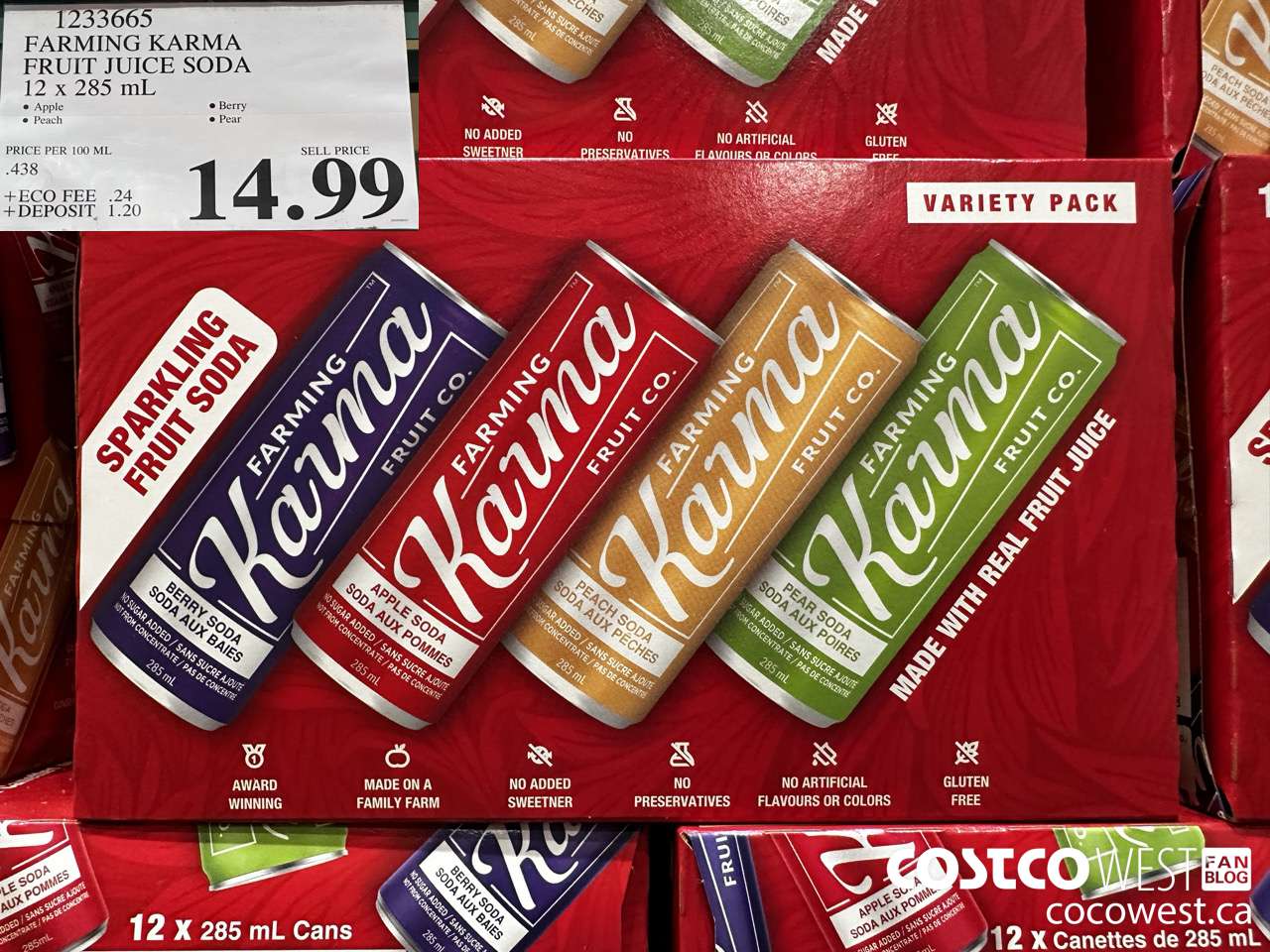 1233665 FARMING KARMA FRUIT JUICE SODA 12 X 285ML $14.99