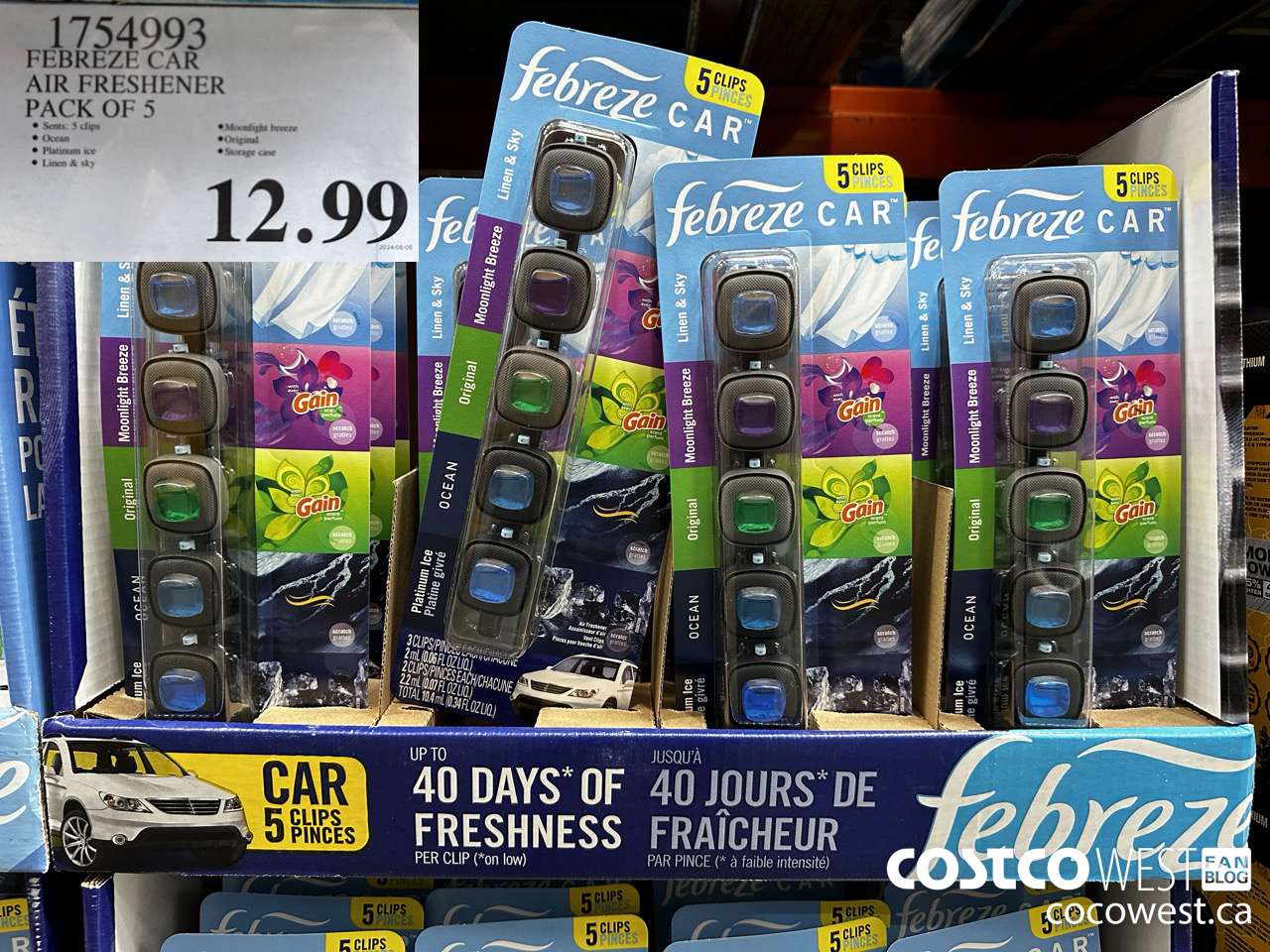 1754993 FEBREEZE CAR AIR FRESHENER PACK OF 5 $12.99