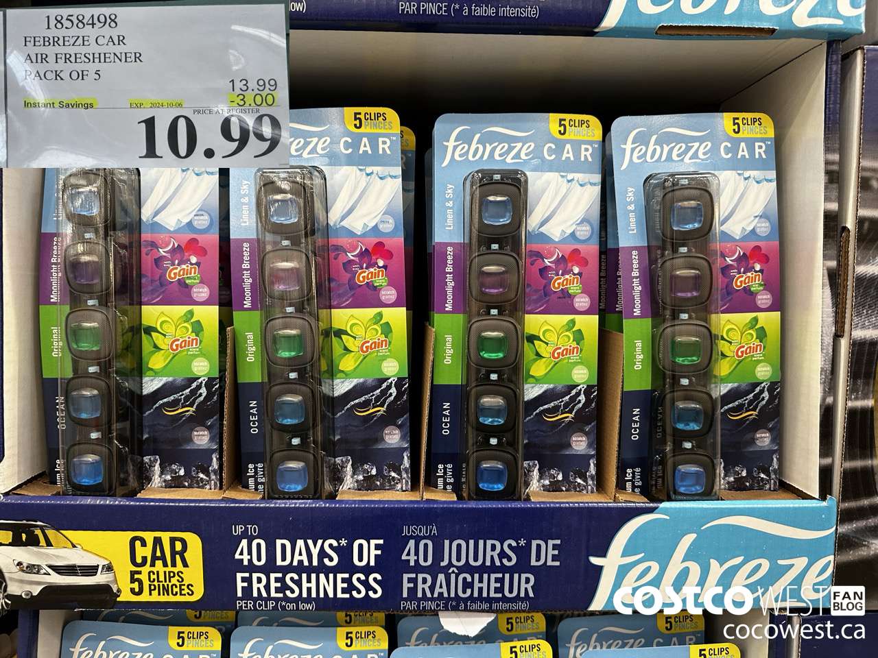 1858498 FEBREZE CAR AIR FRESHENER PACK OF 5 ($3.00 INSTANT SAVINGS EXPIRES ON 2024-10-06) $10.99