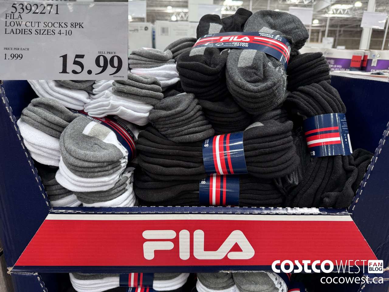 5392271 FILA LOW CUT SOCKS 8PK LADIES SIZES 4-10 $15.99