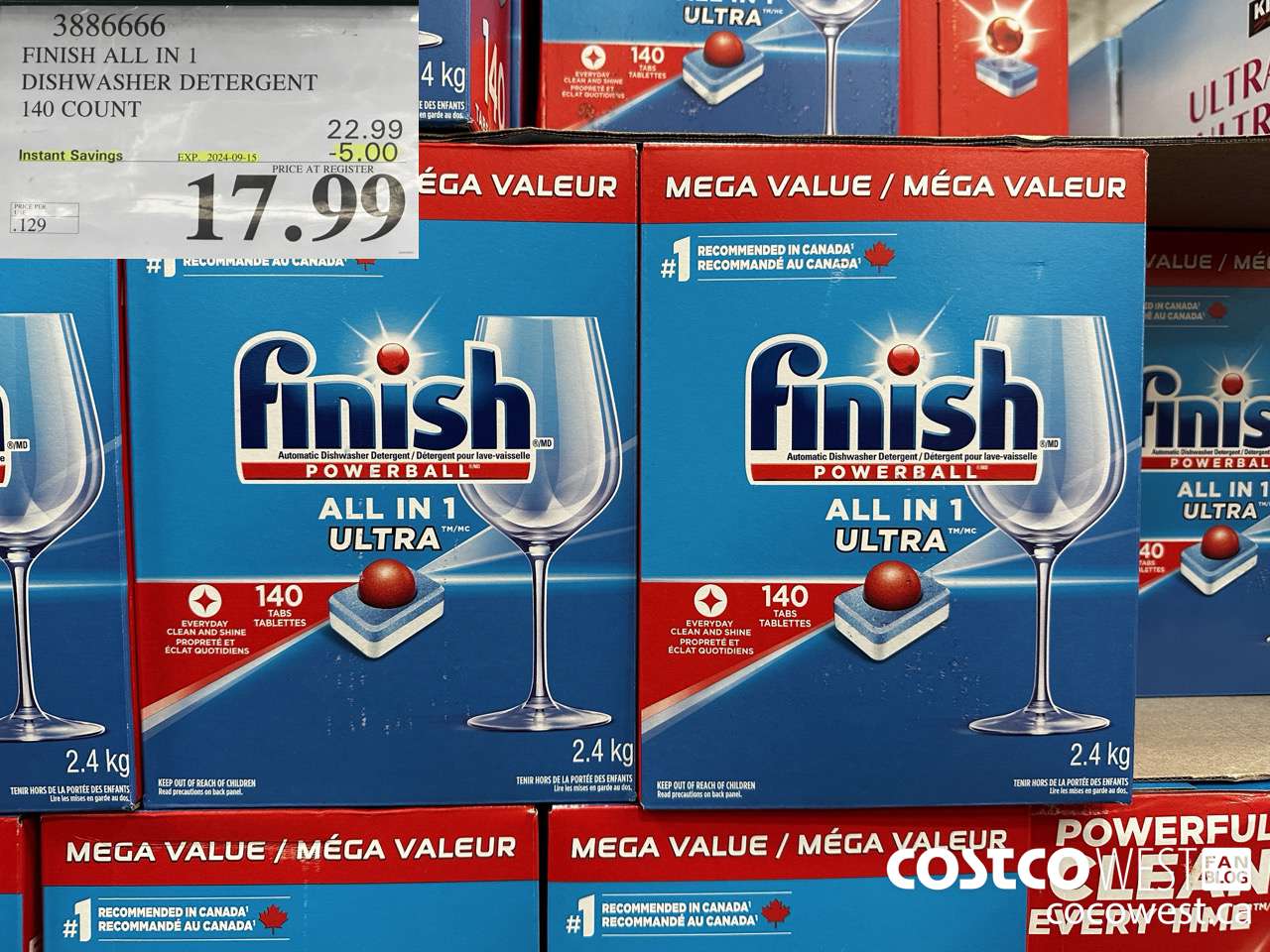 3886666 FINISH ALL IN 1 DISHWASHER DETERGENT 140 COUNT ($5.00 INSTANT SAVINGS EXPIRES ON 2024-09-15) $17.99