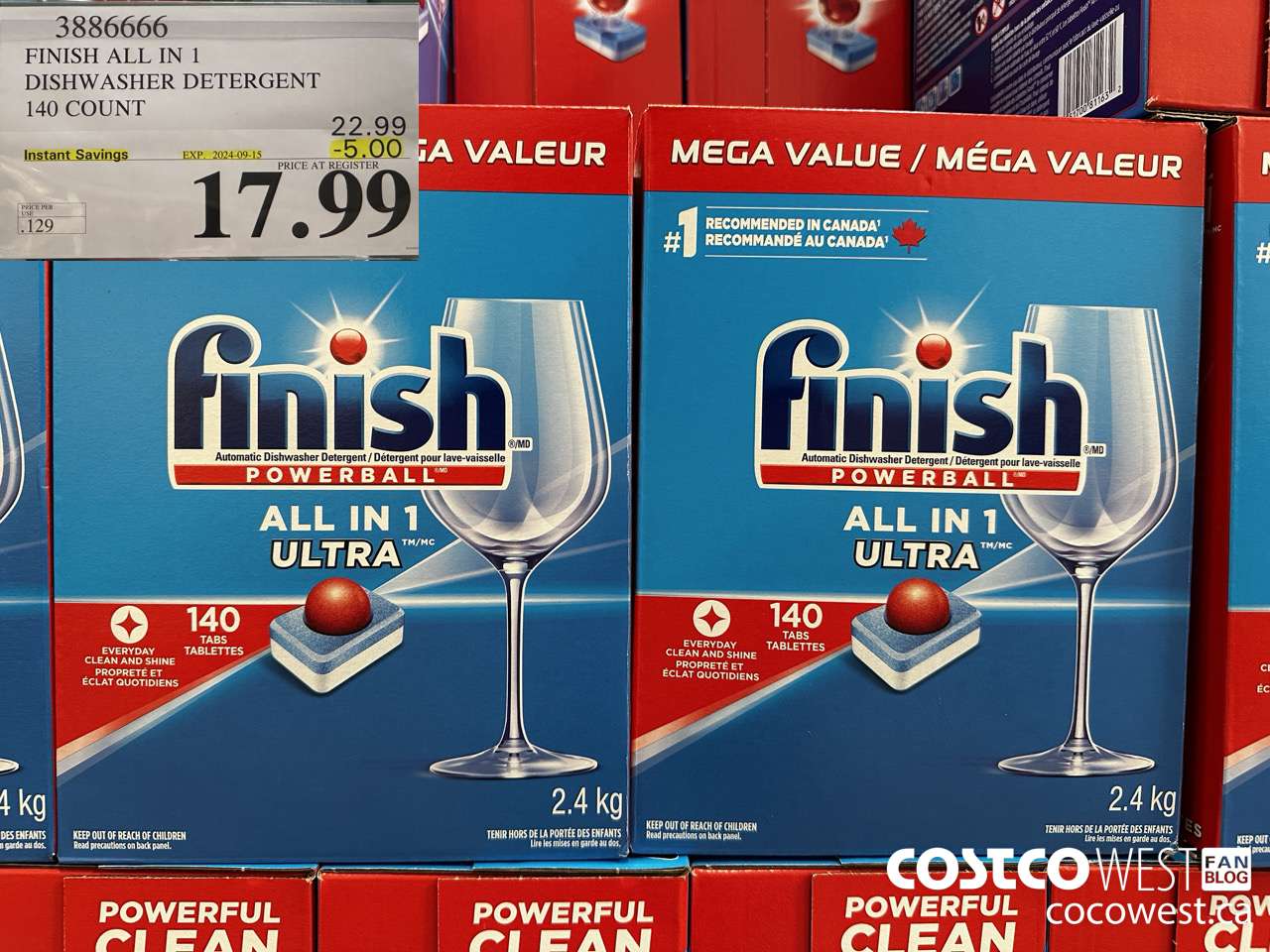 3886666 FINISH ALL IN 1 DISHWASHER DETERGENT 140 COUNT ($5.00 INSTANT SAVINGS EXPIRES ON 2024-09-15) $17.99