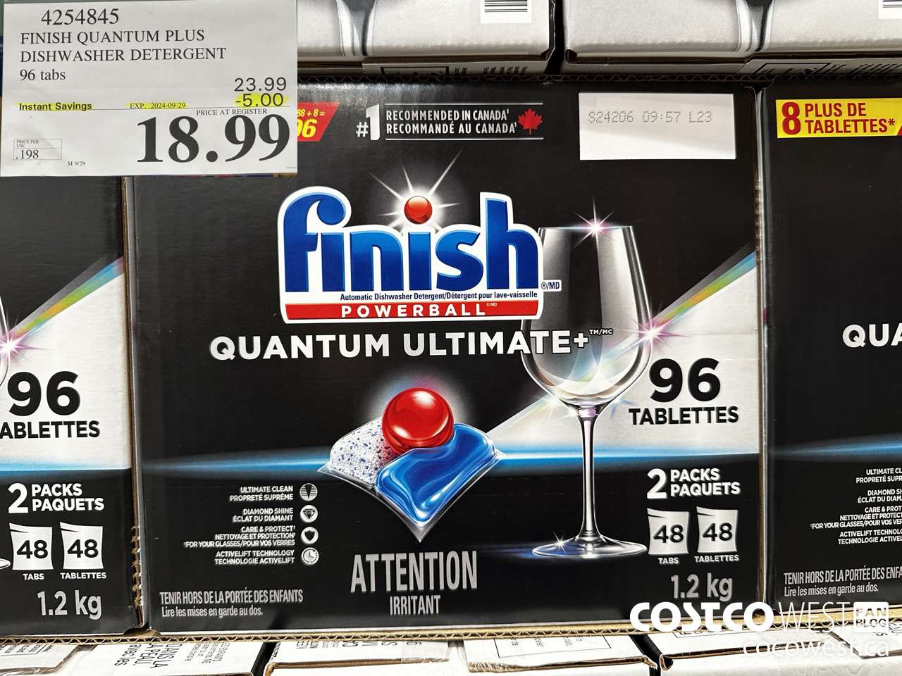 4254845 FINISH QUANTUM PLUS DISHWASHER DETERGENT 96 TABS ($5.00 INSTANT SAVINGS EXPIRES ON 2024-09-29) $18.99