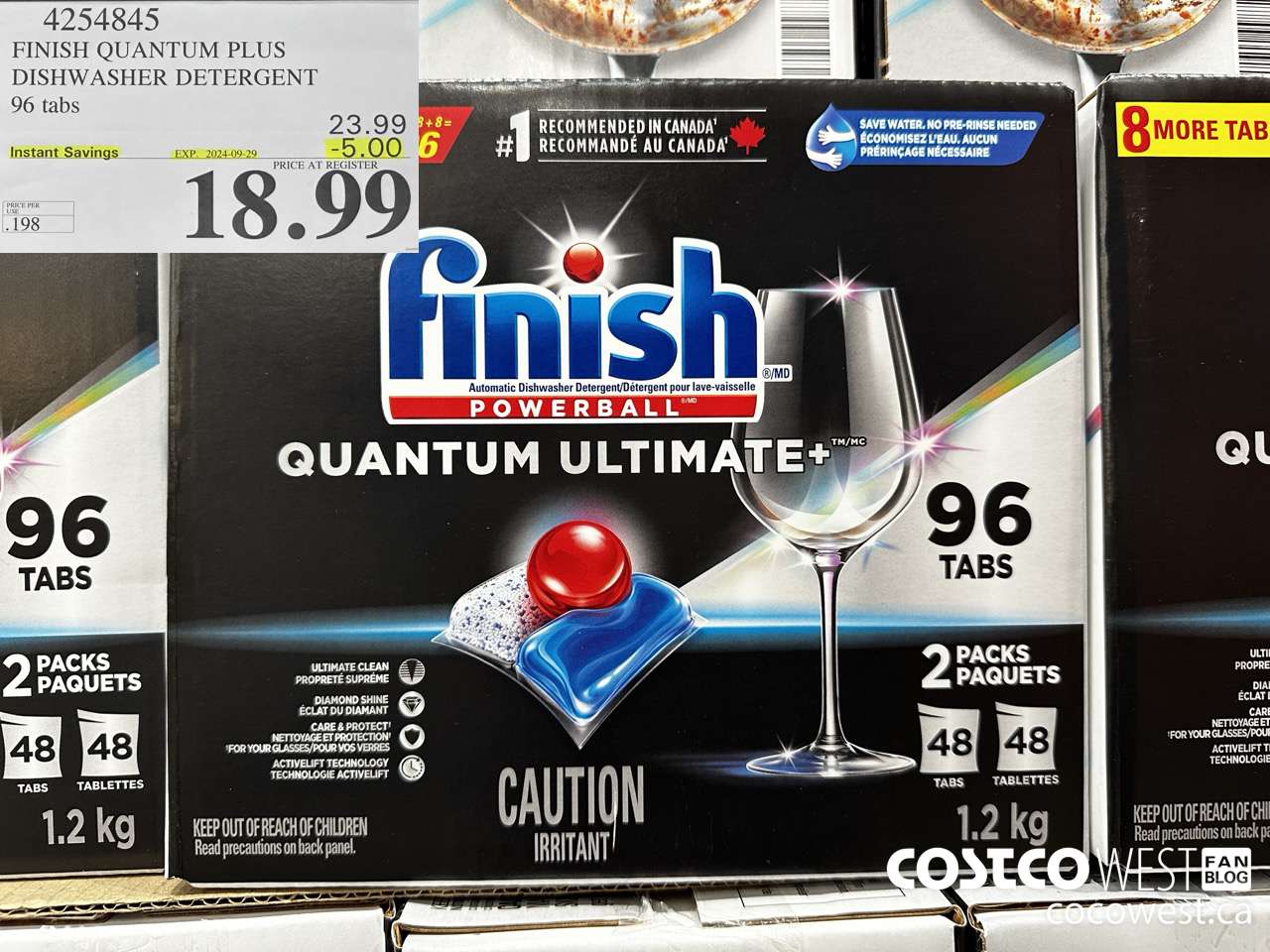 4254845 FINISH QUANTUM PLUS DISHWASHER DETERGENT 96 TABS ($5.00 INSTANT SAVINGS EXPIRES ON 2024-09-29) $18.99