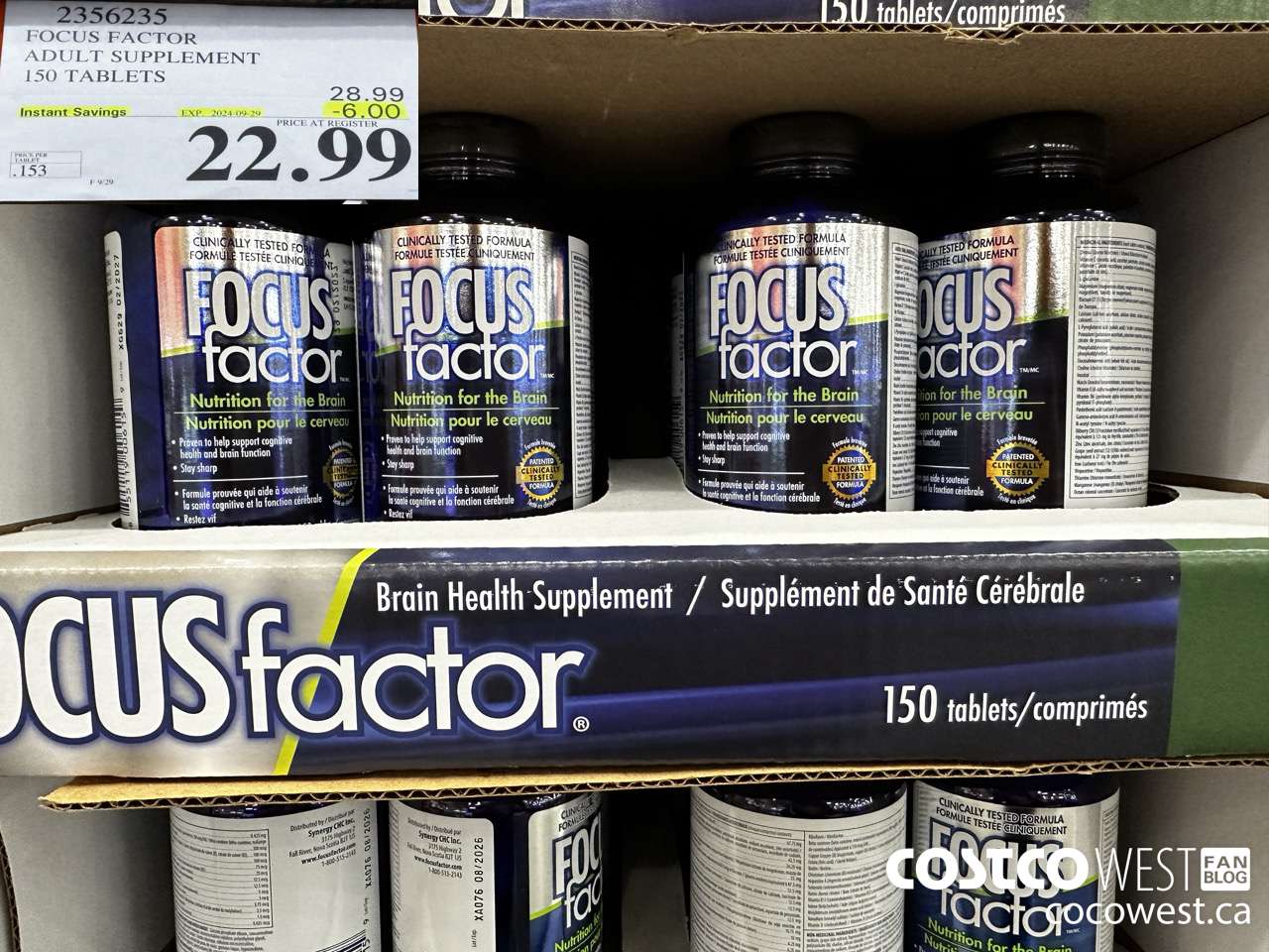 2356235 FOCUS FACTOR ADULT 150 TABLETS ($6.00 INSTANT SAVINGS EXPIRES ON 2024-09-29) $22.99