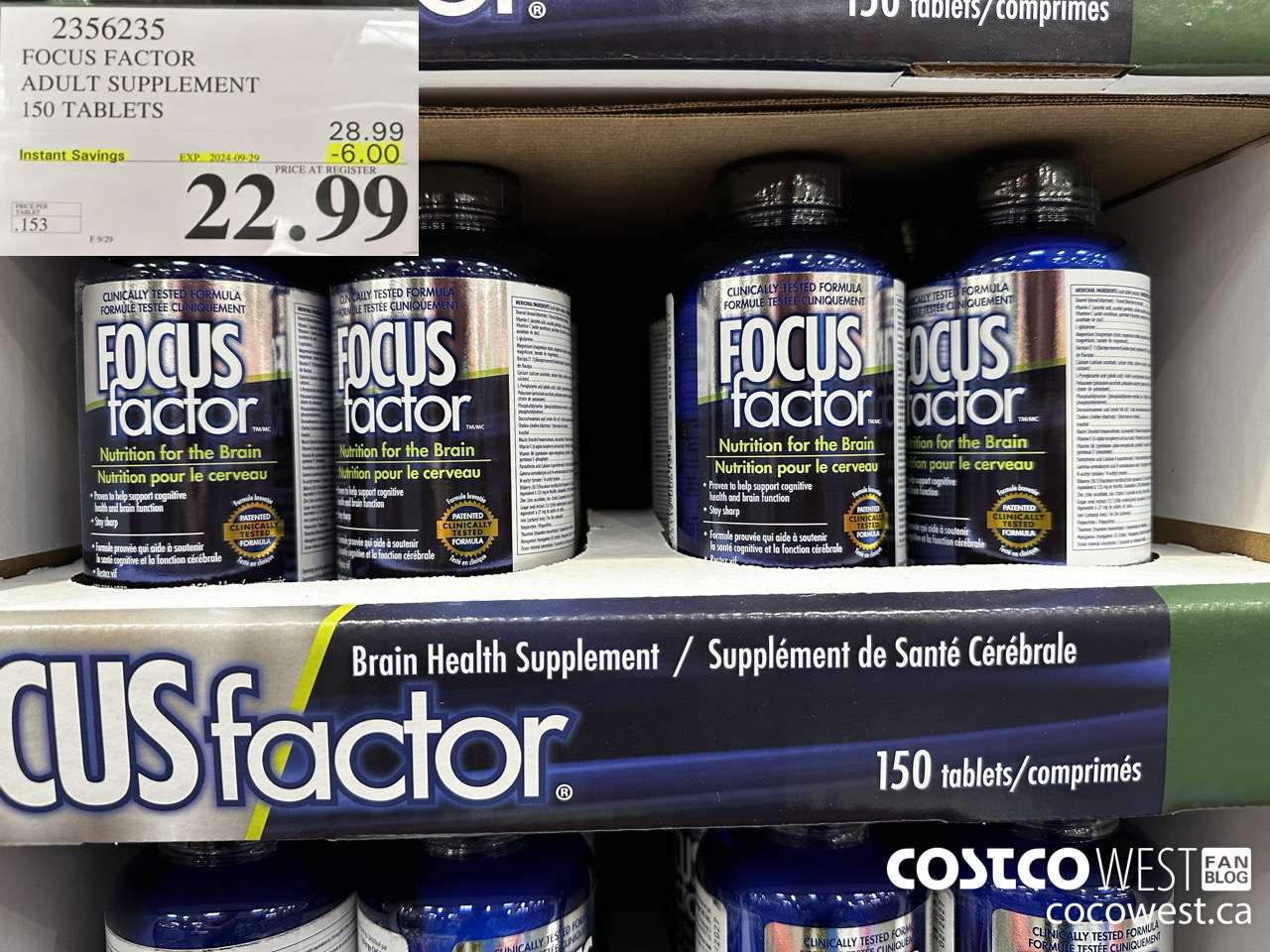 2356235 FOCUS FACTOR ADULT 150 TABLETS ($6.00 INSTANT SAVINGS EXPIRES ON 2024-09-29) $22.99